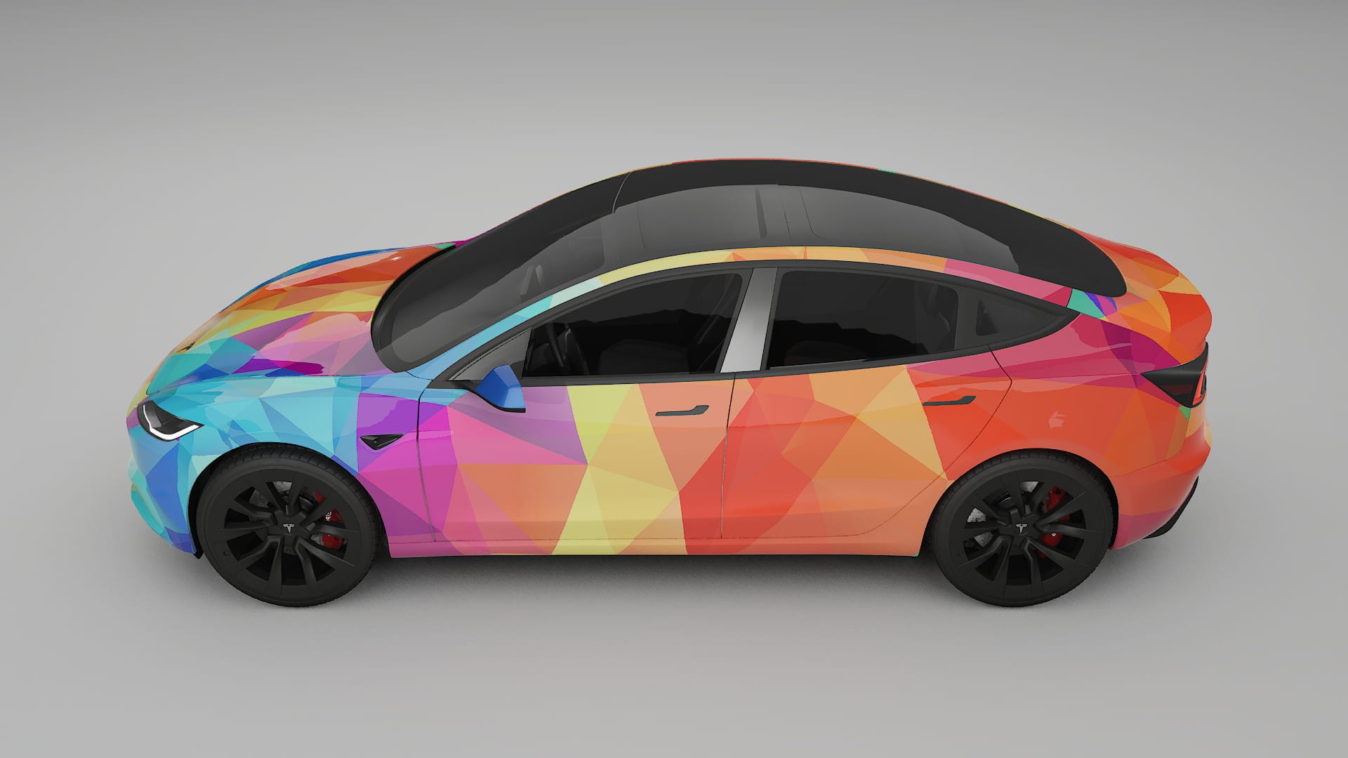 Tesla Model 3 Highland VECTOR VIBE – Designový Wrap PPF Fólie na auto - tisknutelný polyuretan