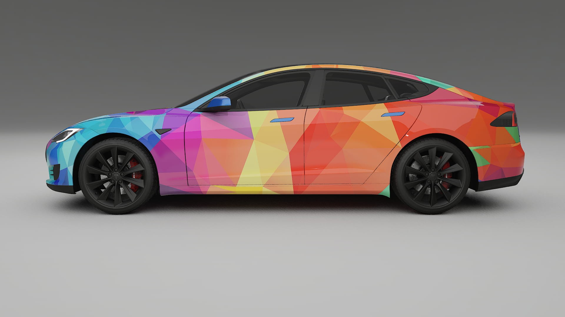 Tesla Model-S VECTOR VIBE – Designový Wrap PPF Fólie na auto - tisknutelný polyuretan