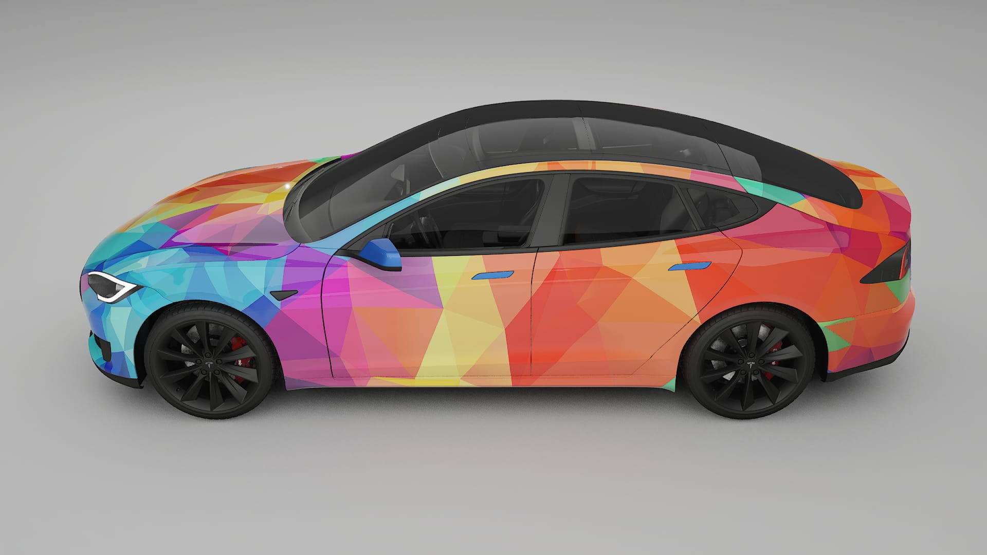 Tesla Model-S VECTOR VIBE – Designový Wrap PPF Fólie na auto - tisknutelný polyuretan