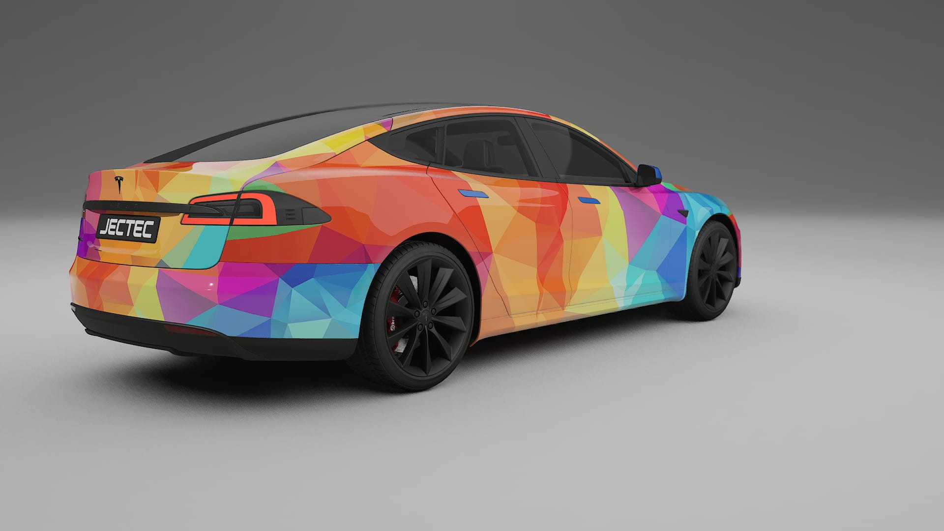 Tesla Model-S VECTOR VIBE – Designový Wrap PPF Fólie na auto - tisknutelný polyuretan