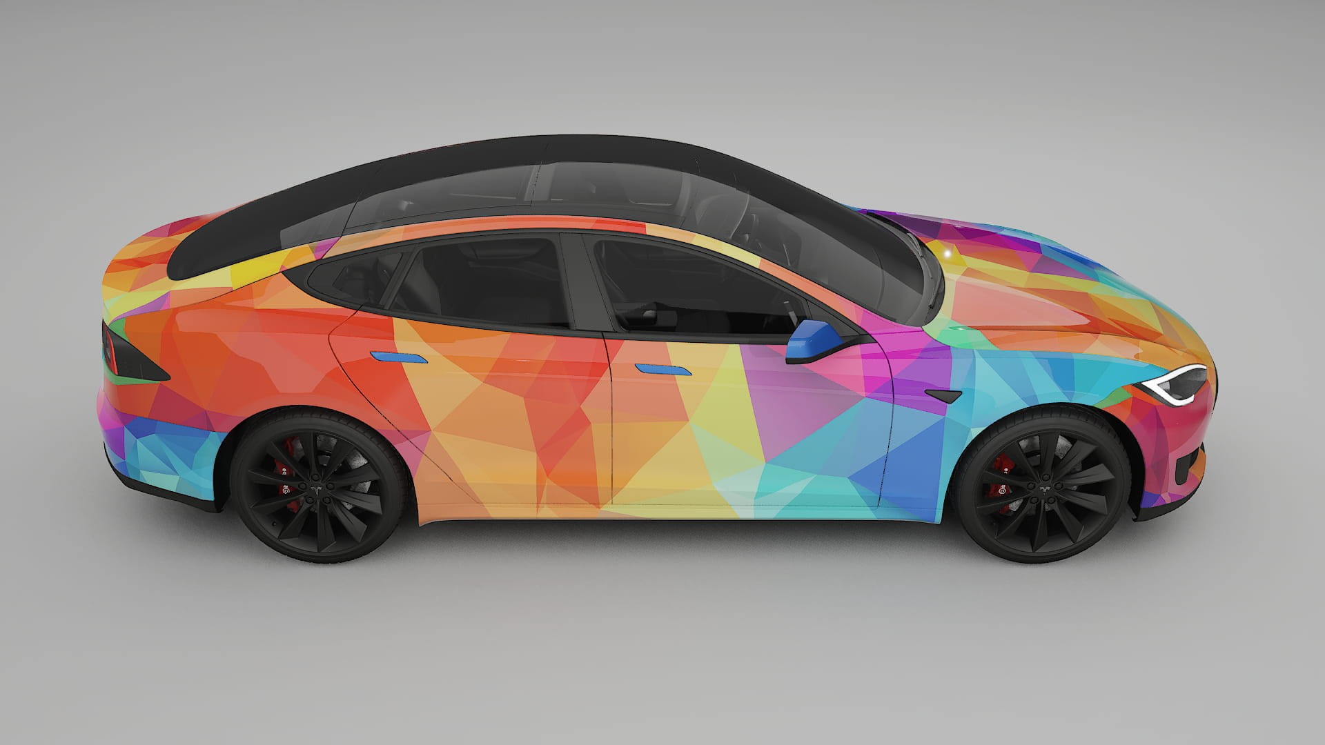 Tesla Model-S VECTOR VIBE – Designový Wrap PPF Fólie na auto - tisknutelný polyuretan
