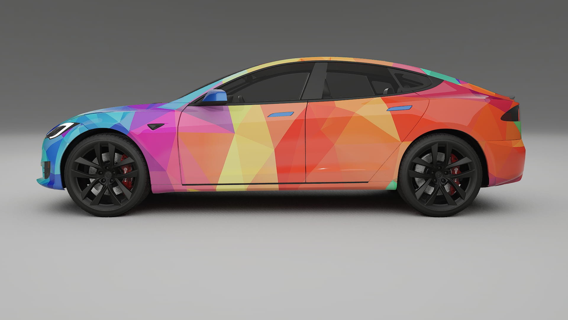Tesla Model-S Refresh VECTOR VIBE – Designový Wrap PPF Fólie na auto - tisknutelný polyuretan