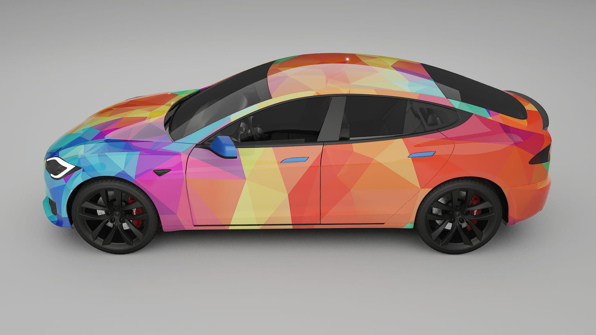 Tesla Model-S Refresh VECTOR VIBE – Designový Wrap PPF Fólie na auto - tisknutelný polyuretan
