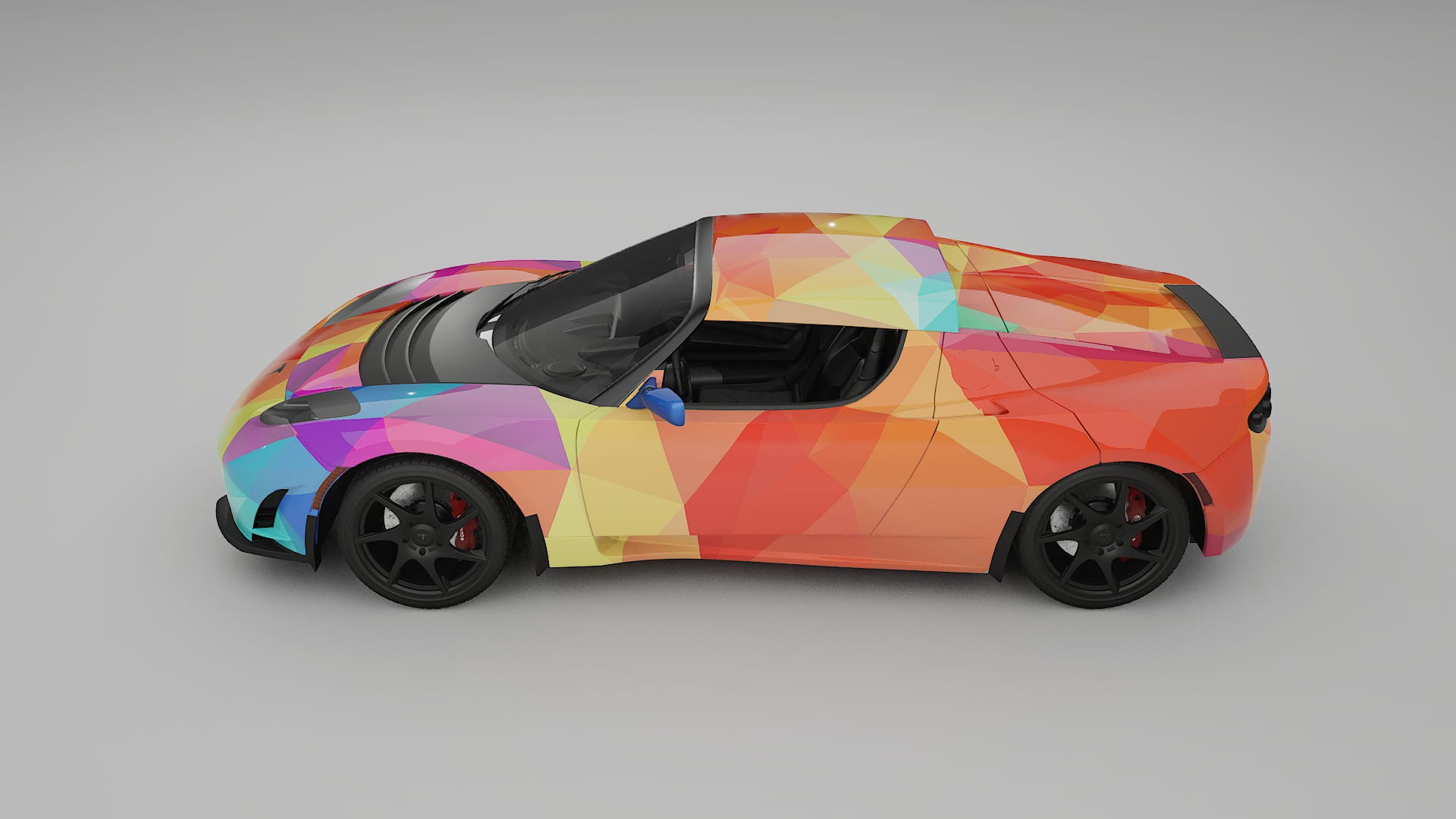 Tesla Roadster 2.5 VECTOR VIBE – Designový Wrap PPF Fólie na auto - tisknutelný polyuretan