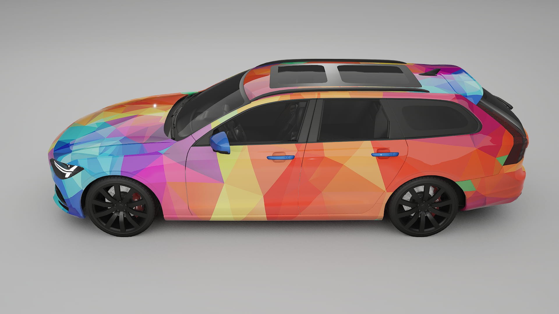 Volvo V90 P5 VECTOR VIBE – Designový Wrap PPF Fólie na auto - tisknutelný polyuretan
