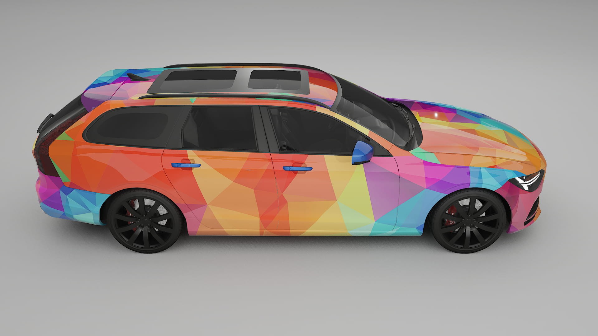 Volvo V90 P5 VECTOR VIBE – Designový Wrap PPF Fólie na auto - tisknutelný polyuretan