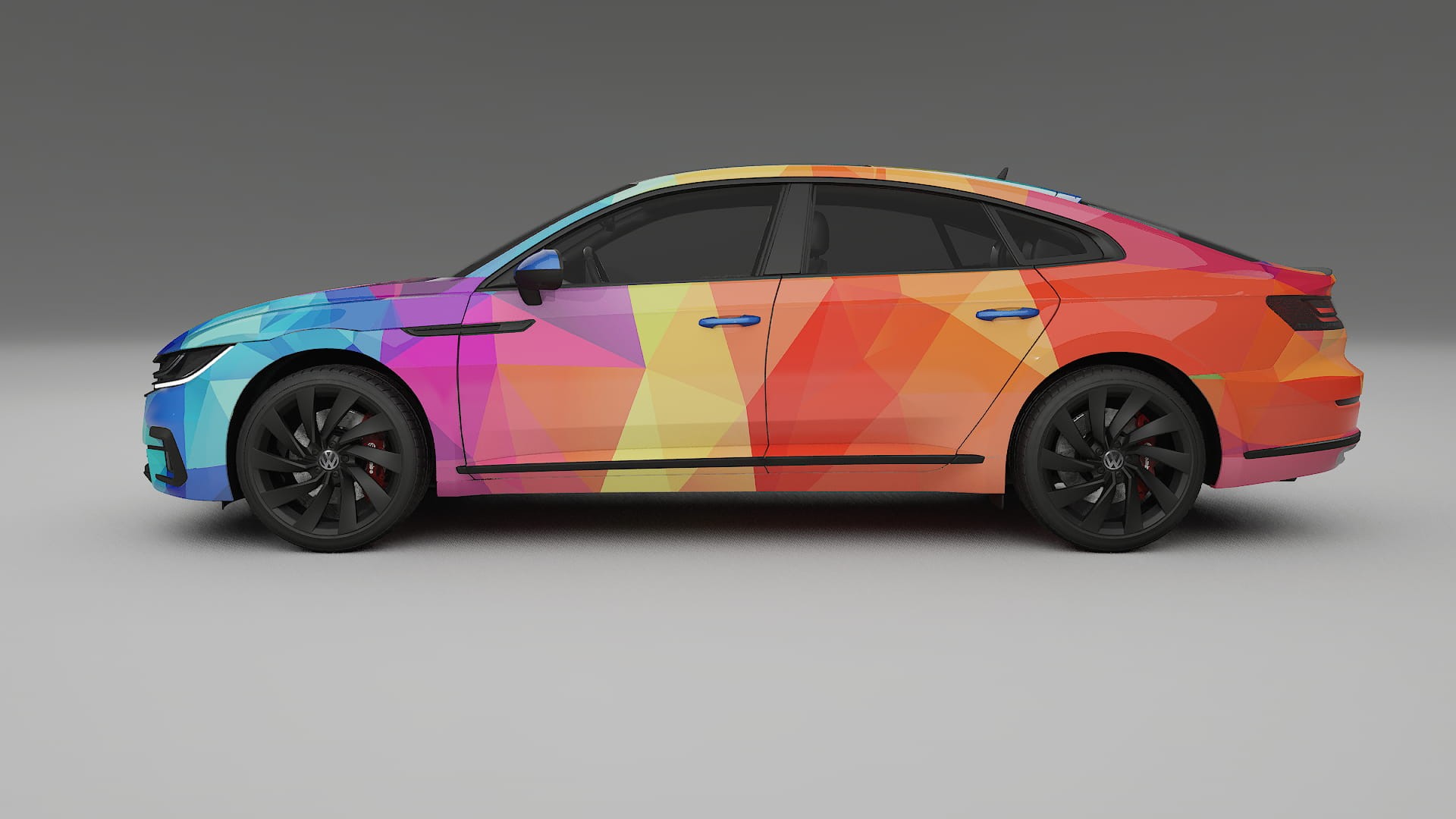 VW Arteon R 3H prefacelift VECTOR VIBE – Designový Wrap PPF Fólie na auto - tisknutelný polyuretan