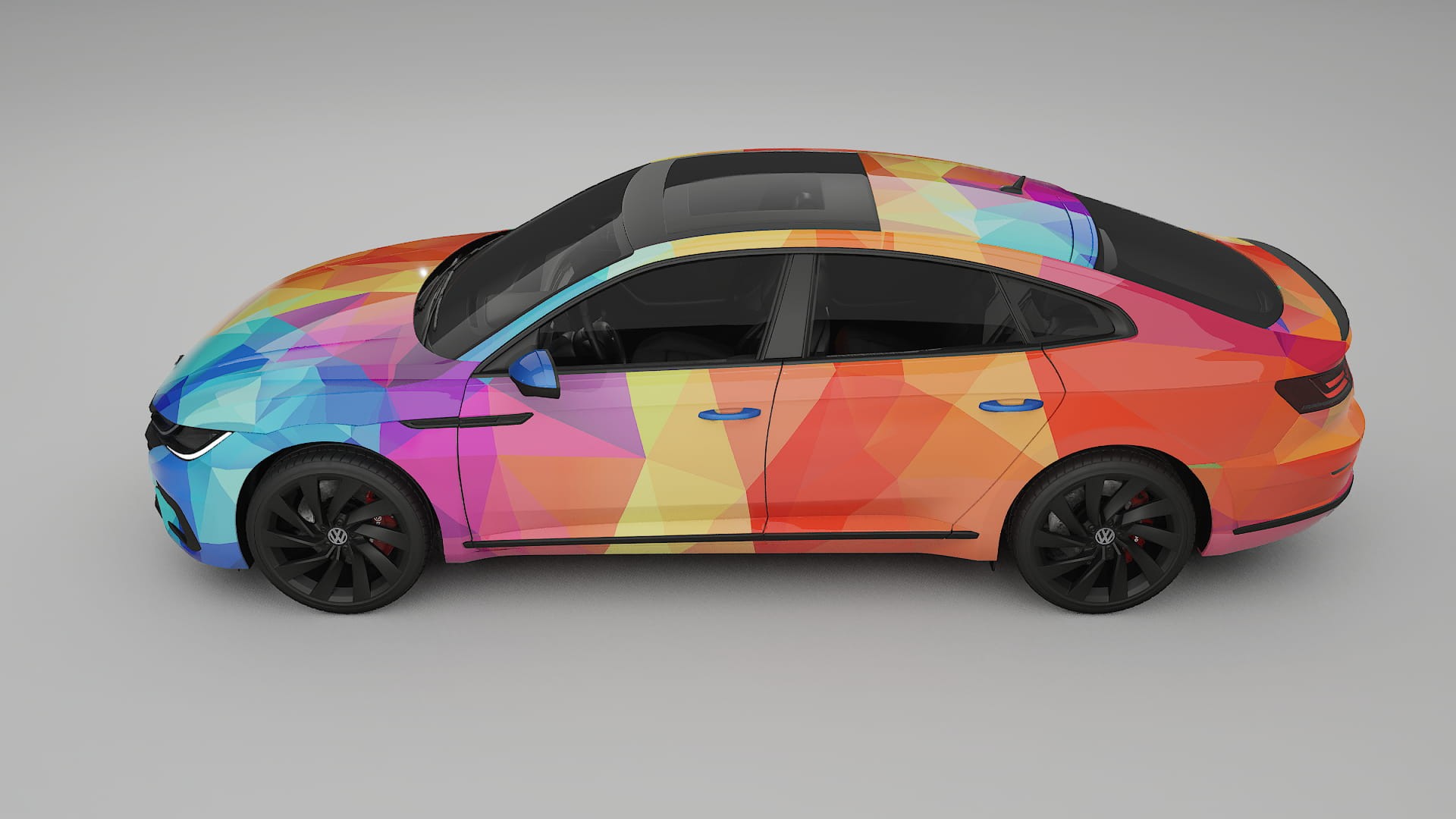 VW Arteon R 3H prefacelift VECTOR VIBE – Designový Wrap PPF Fólie na auto - tisknutelný polyuretan