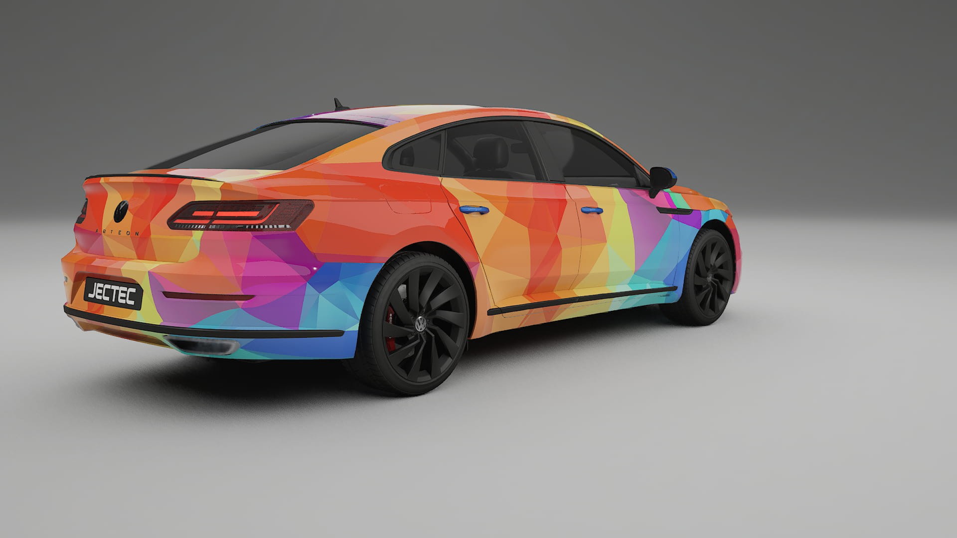 VW Arteon R 3H prefacelift VECTOR VIBE – Designový Wrap PPF Fólie na auto - tisknutelný polyuretan