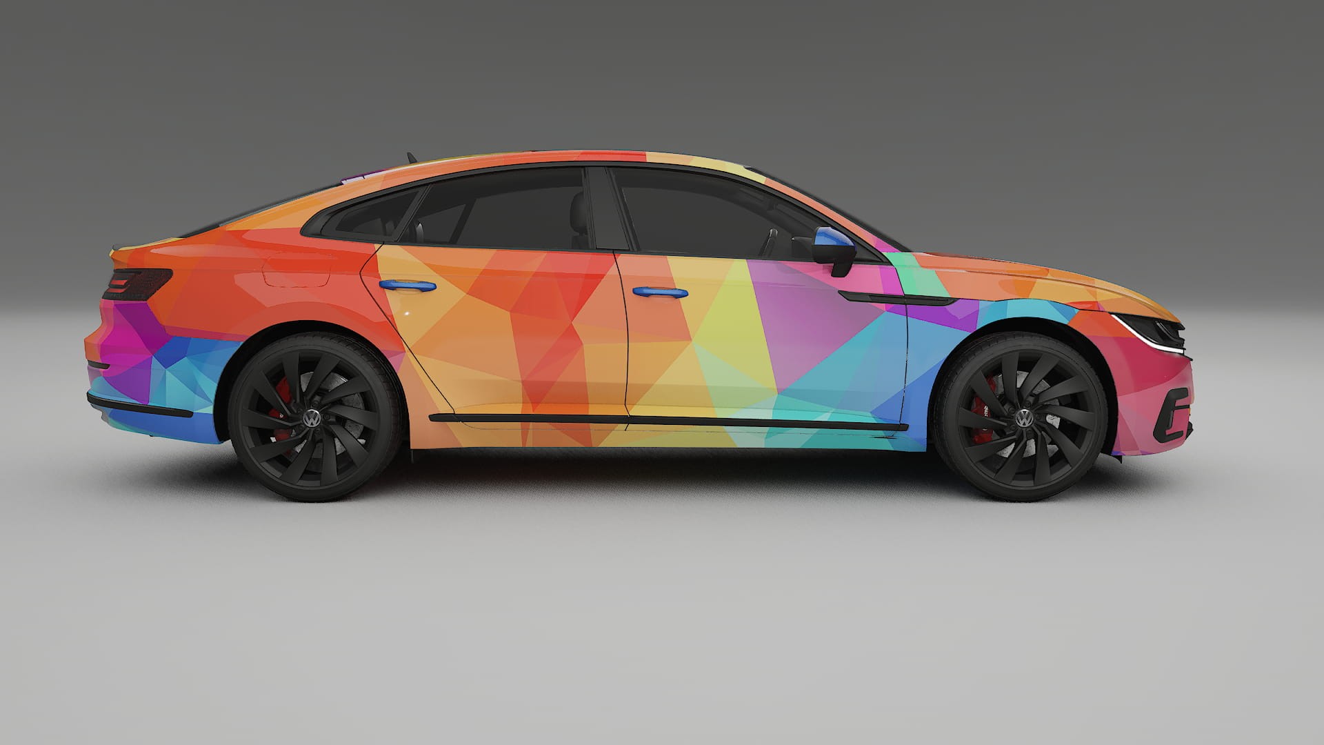 VW Arteon R 3H prefacelift VECTOR VIBE – Designový Wrap PPF Fólie na auto - tisknutelný polyuretan