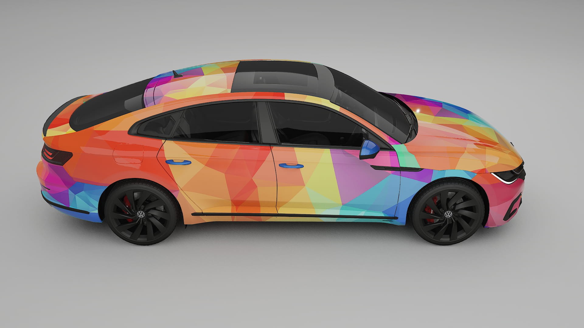 VW Arteon R 3H prefacelift VECTOR VIBE – Designový Wrap PPF Fólie na auto - tisknutelný polyuretan