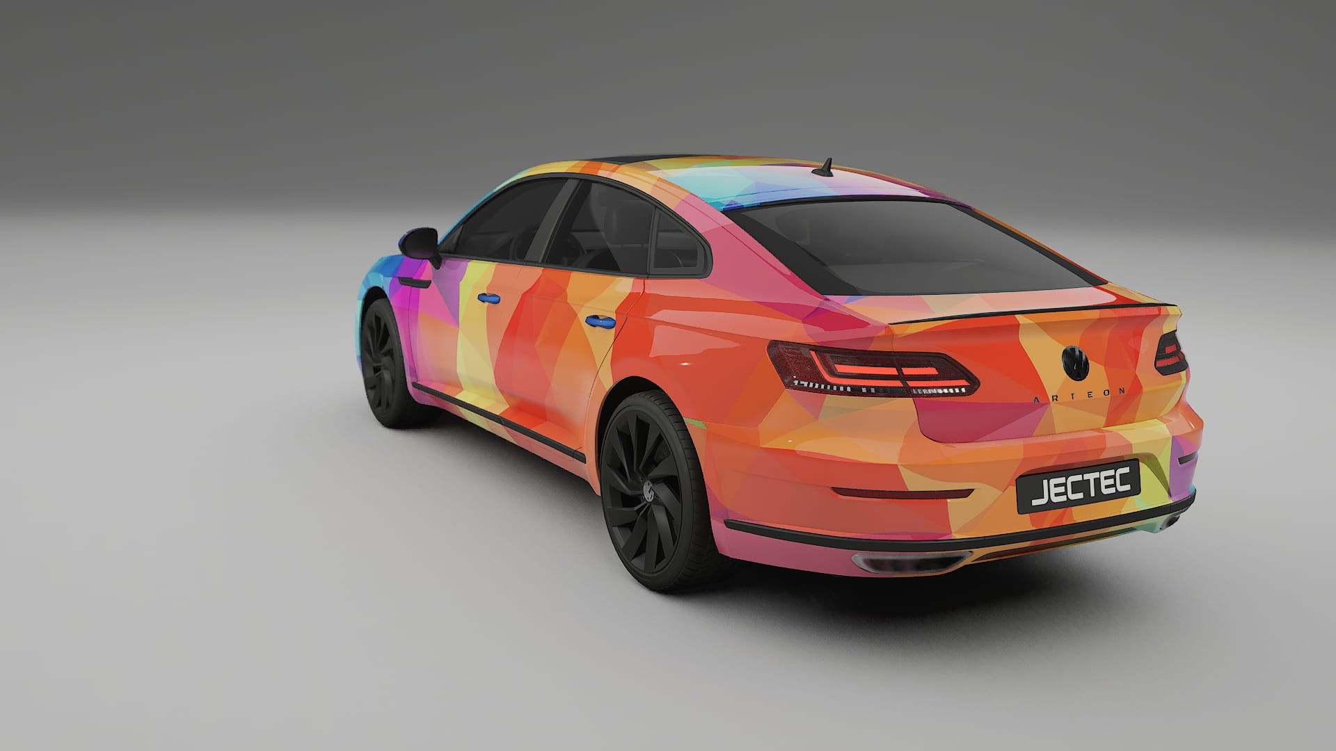 VW Arteon R 3H prefacelift VECTOR VIBE – Designový Wrap PPF Fólie na auto - tisknutelný polyuretan