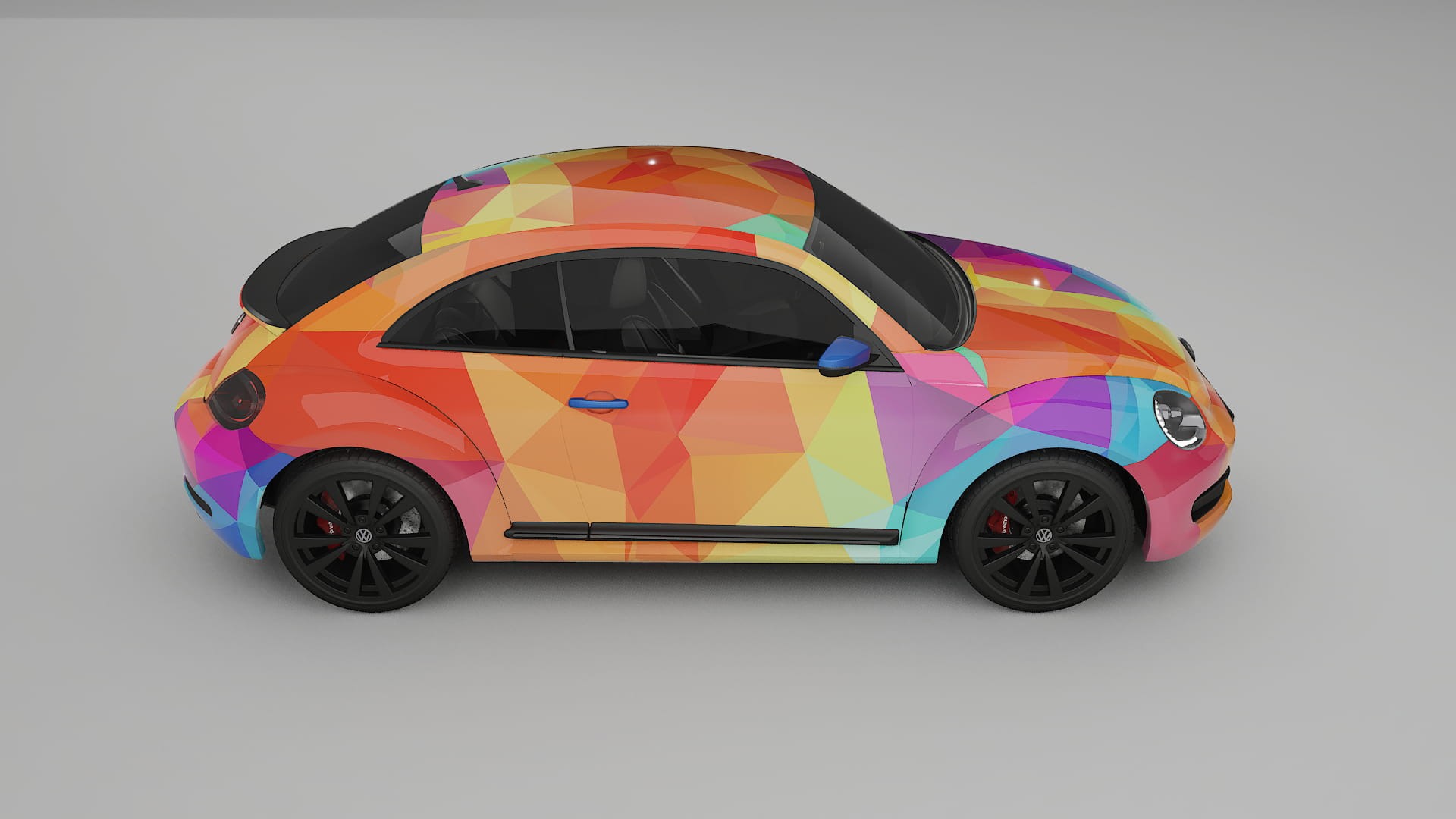 VW Beetle A5 prefacelift VECTOR VIBE – Designový Wrap PPF Fólie na auto - tisknutelný polyuretan