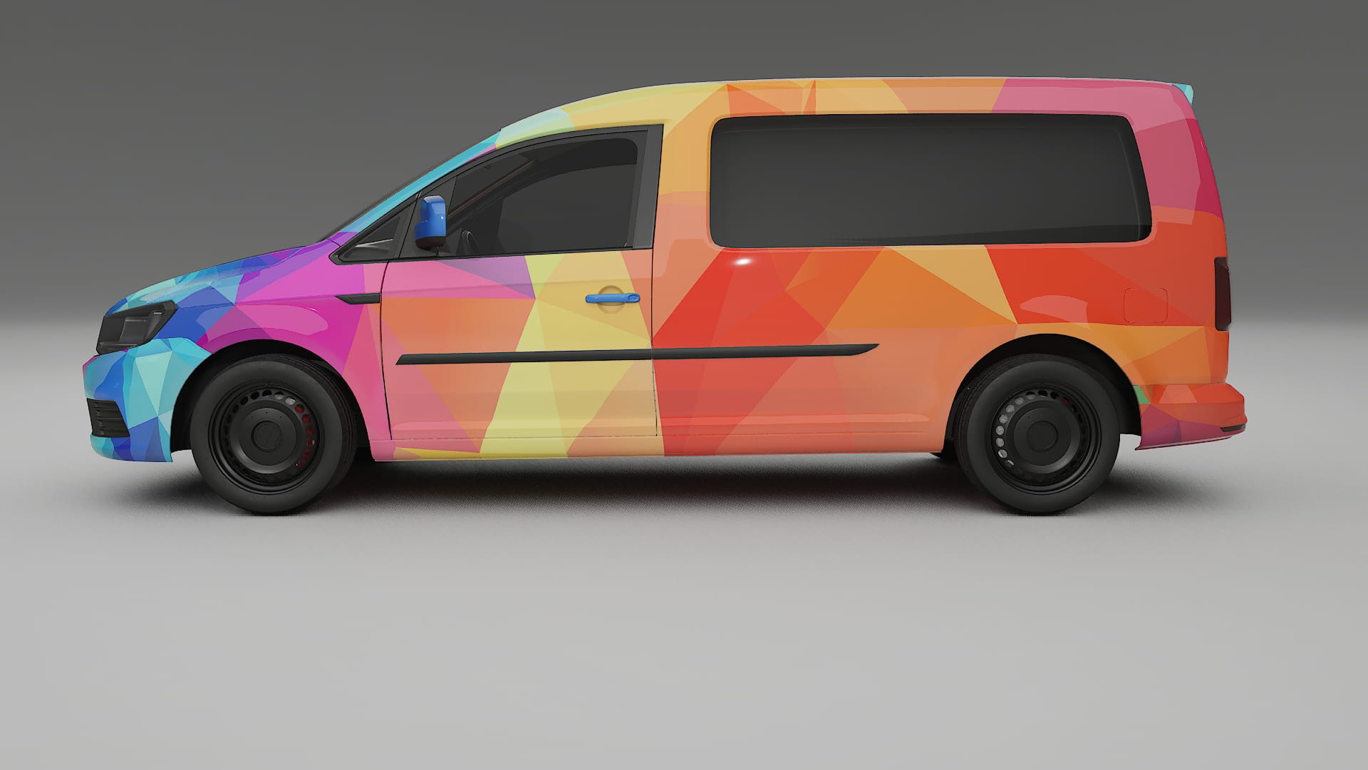 VW Caddy Maxi SB VECTOR VIBE – Designový Wrap PPF Fólie na auto - tisknutelný polyuretan