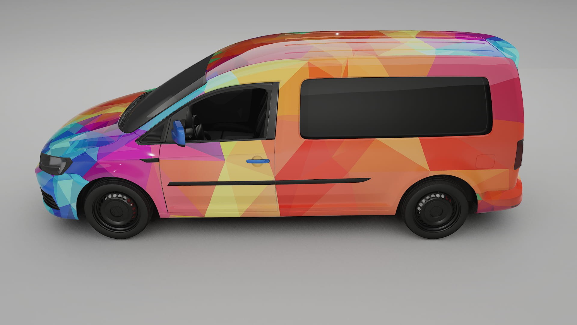 VW Caddy Maxi SB VECTOR VIBE – Designový Wrap PPF Fólie na auto - tisknutelný polyuretan