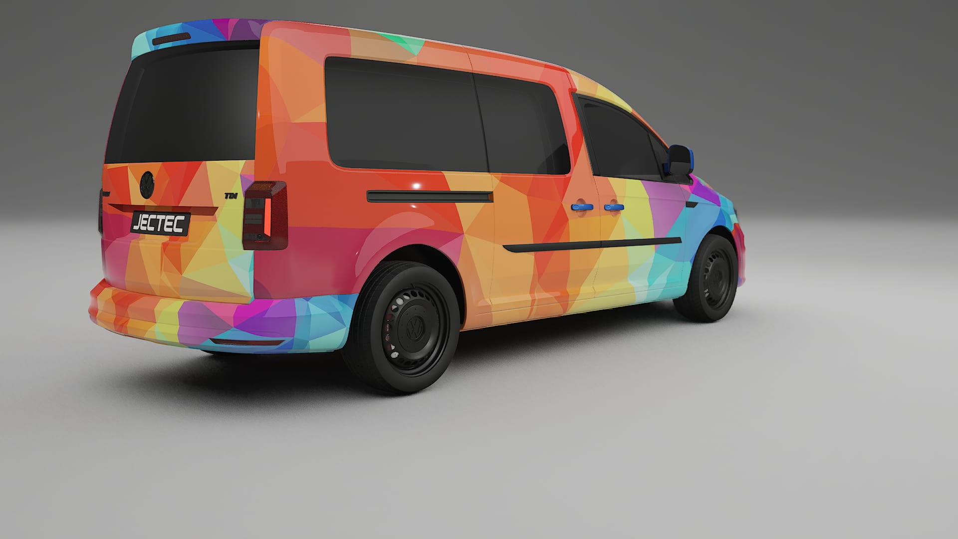 VW Caddy Maxi SB VECTOR VIBE – Designový Wrap PPF Fólie na auto - tisknutelný polyuretan