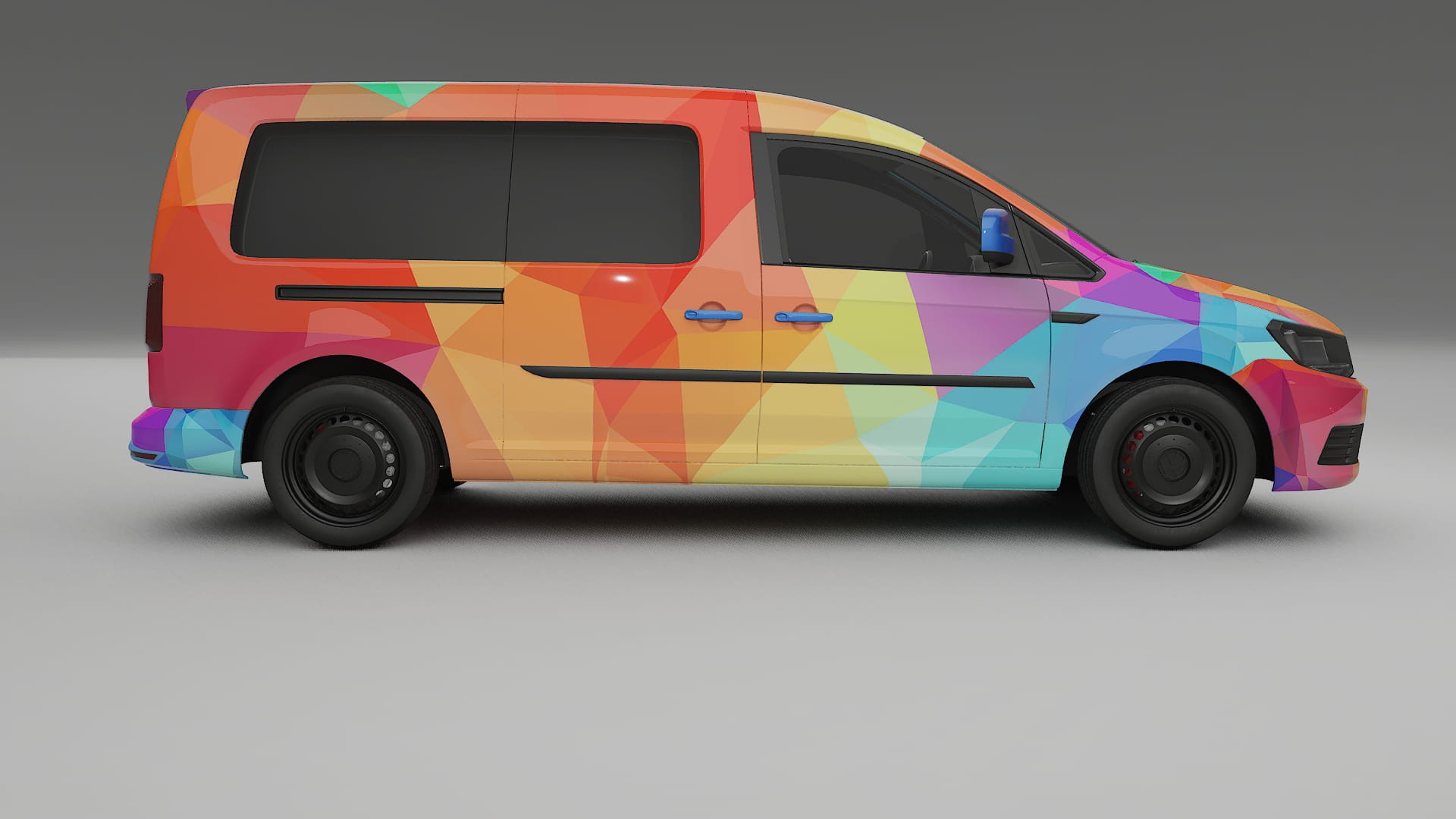VW Caddy Maxi SB VECTOR VIBE – Designový Wrap PPF Fólie na auto - tisknutelný polyuretan