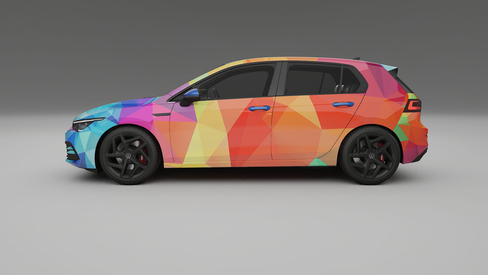 VW Golf Mk8 VECTOR VIBE – Designový Wrap PPF Fólie na auto - tisknutelný polyuretan