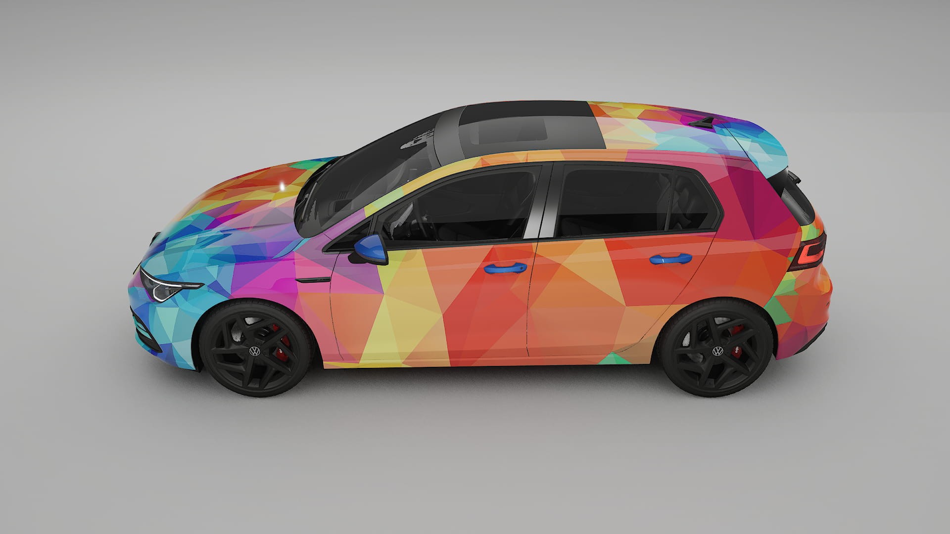 VW Golf Mk8 VECTOR VIBE – Designový Wrap PPF Fólie na auto - tisknutelný polyuretan