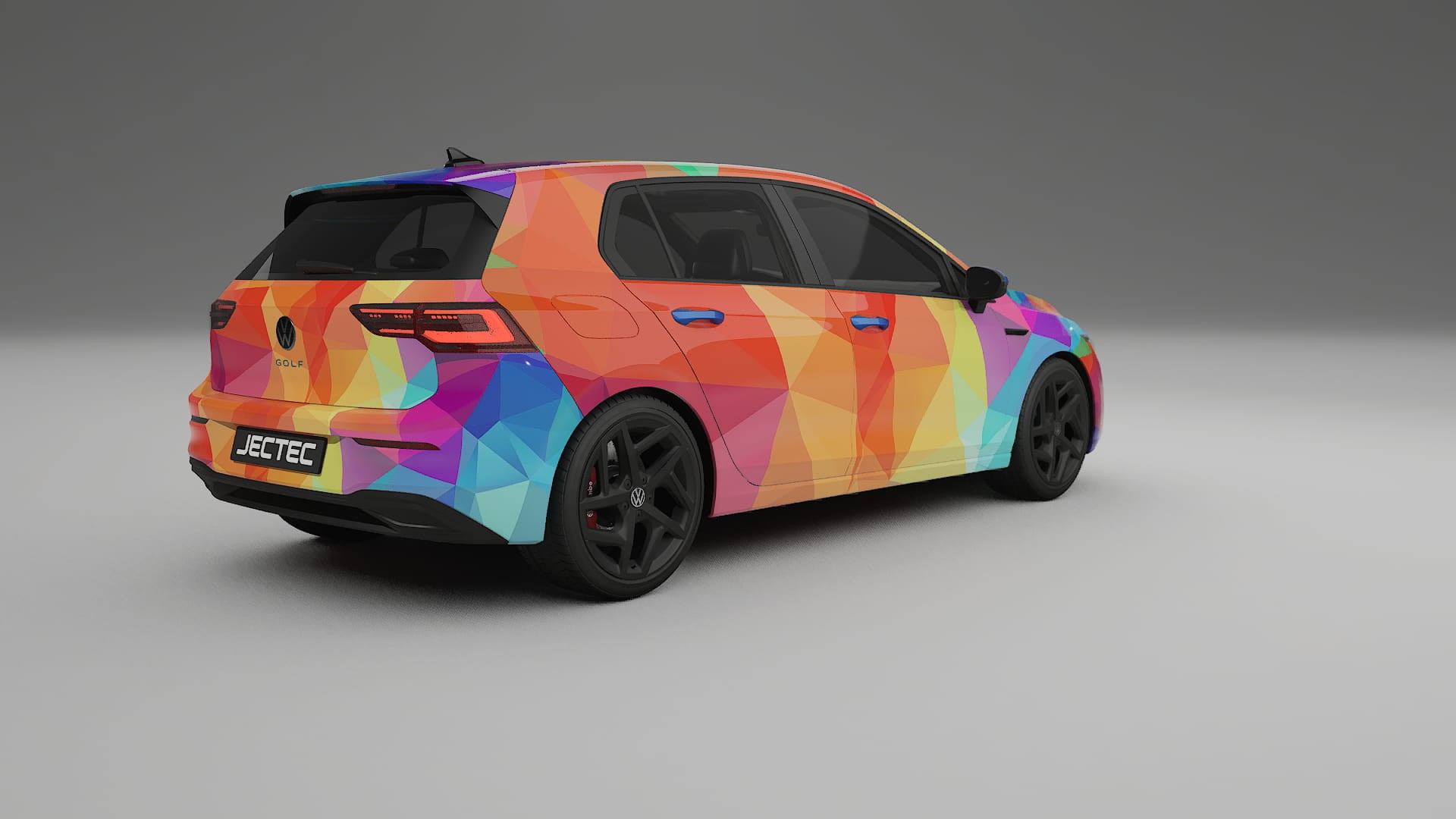 VW Golf Mk8 VECTOR VIBE – Designový Wrap PPF Fólie na auto - tisknutelný polyuretan
