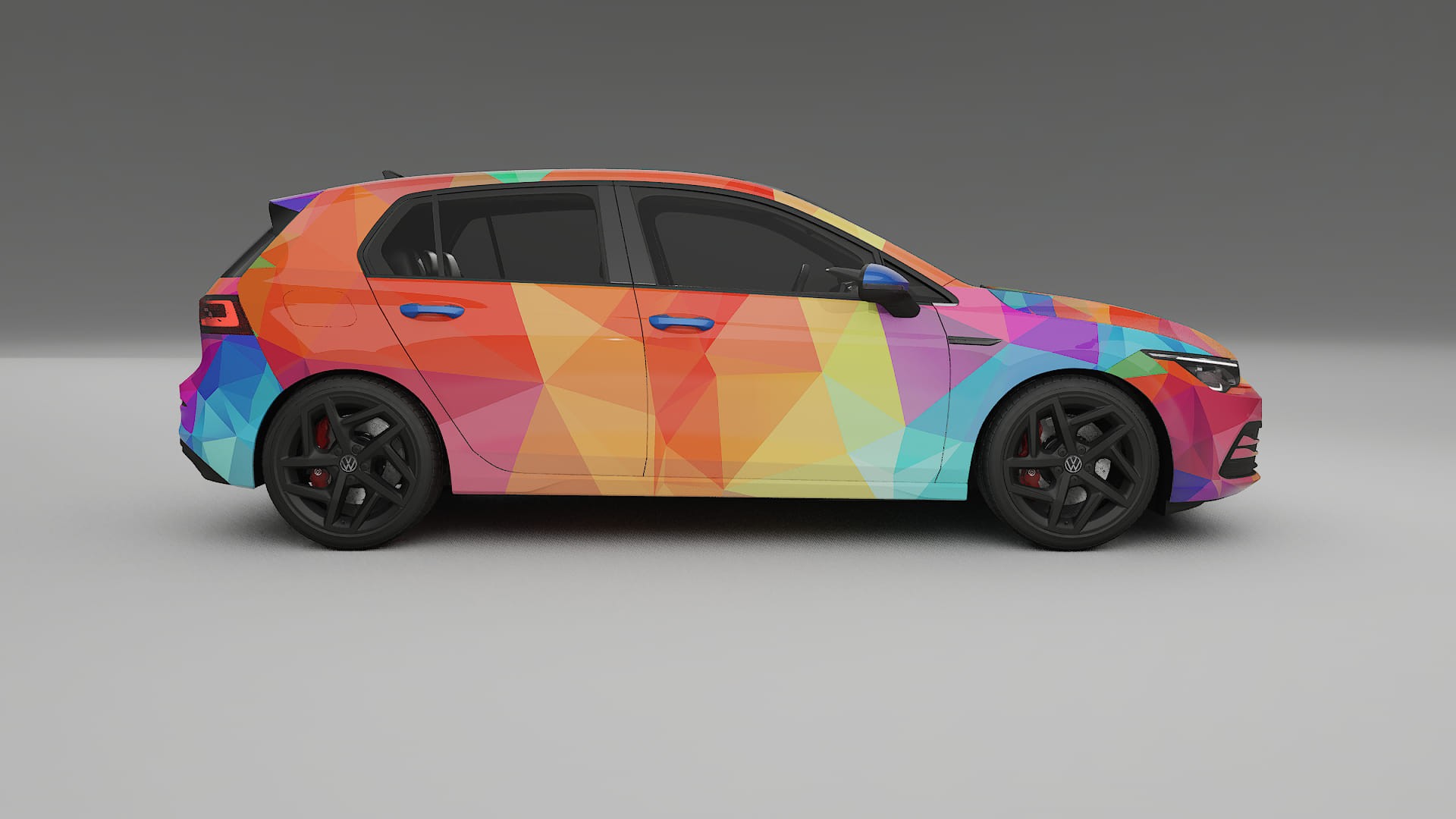 VW Golf Mk8 VECTOR VIBE – Designový Wrap PPF Fólie na auto - tisknutelný polyuretan