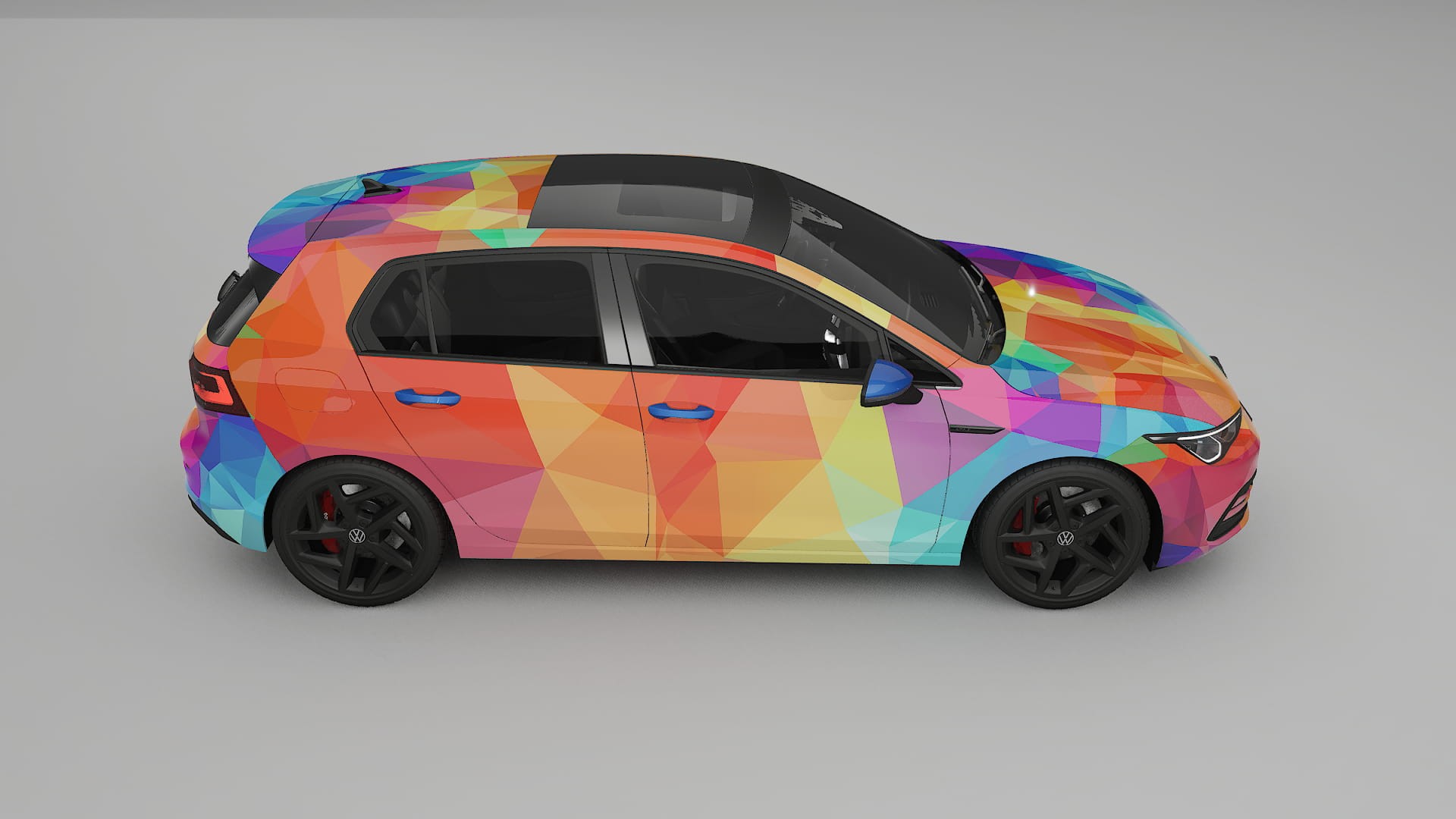 VW Golf Mk8 VECTOR VIBE – Designový Wrap PPF Fólie na auto - tisknutelný polyuretan