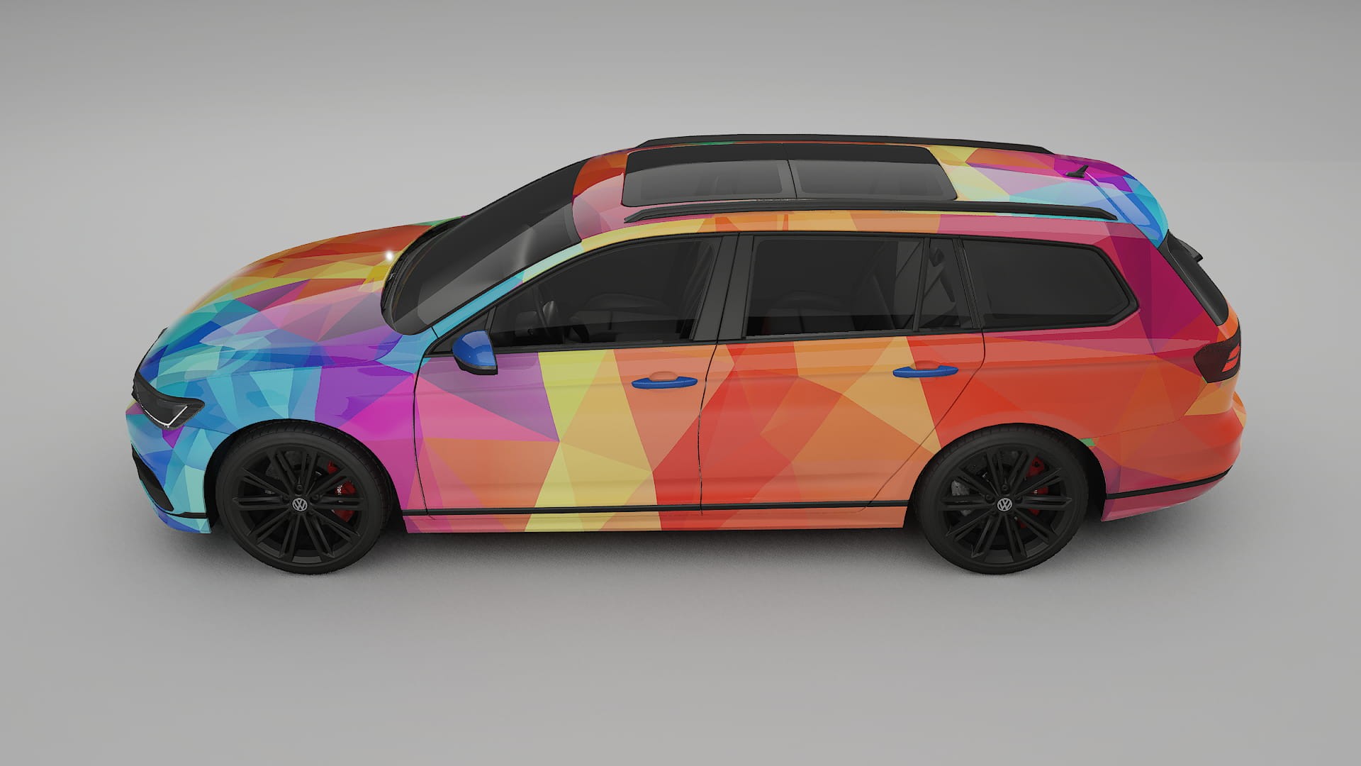 VW Passat VariantR B8 VECTOR VIBE – Designový Wrap PPF Fólie na auto - tisknutelný polyuretan