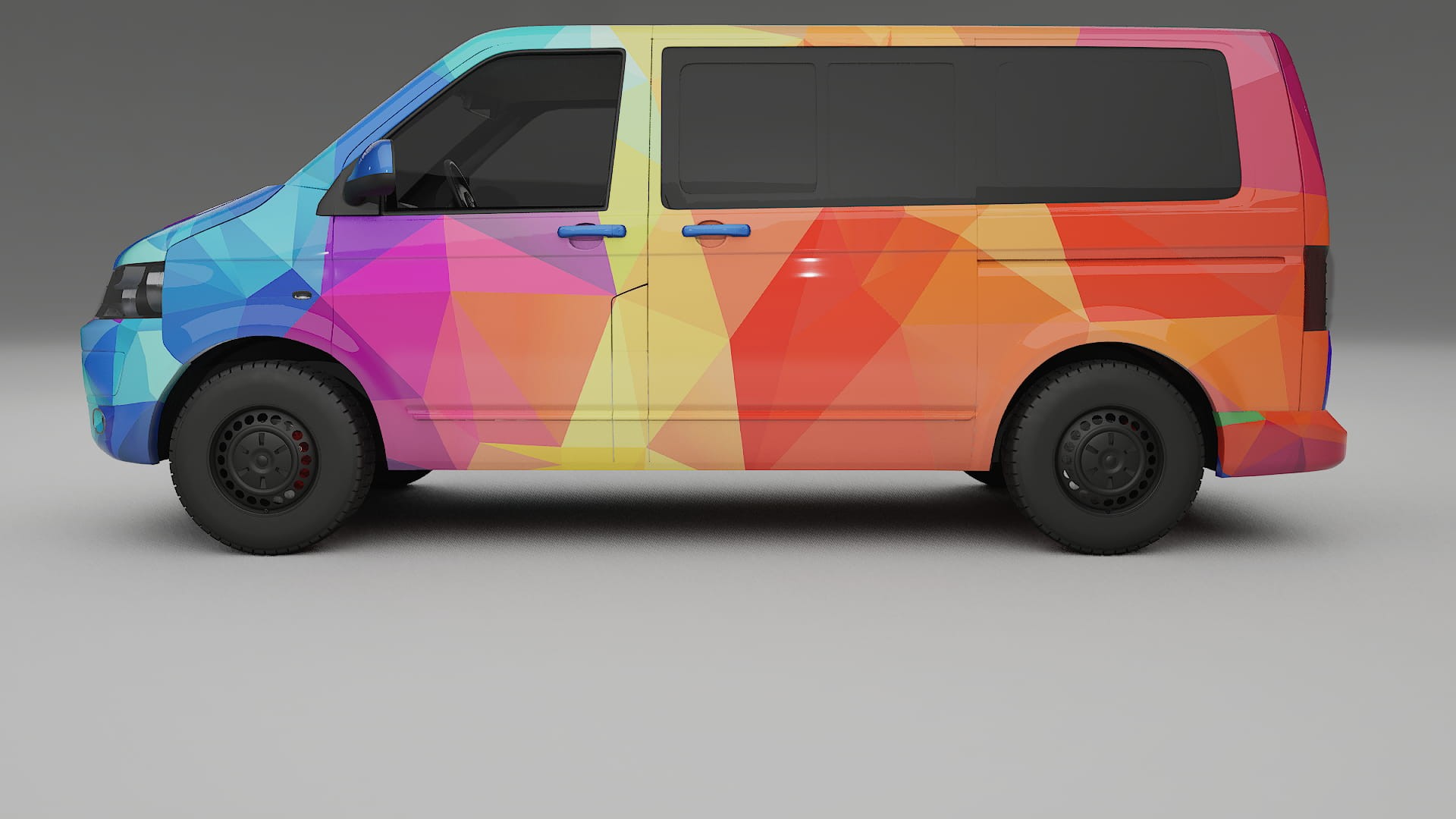 VW Transporter T5 Caravelle VECTOR VIBE – Designový Wrap PPF Fólie na auto - tisknutelný polyuretan