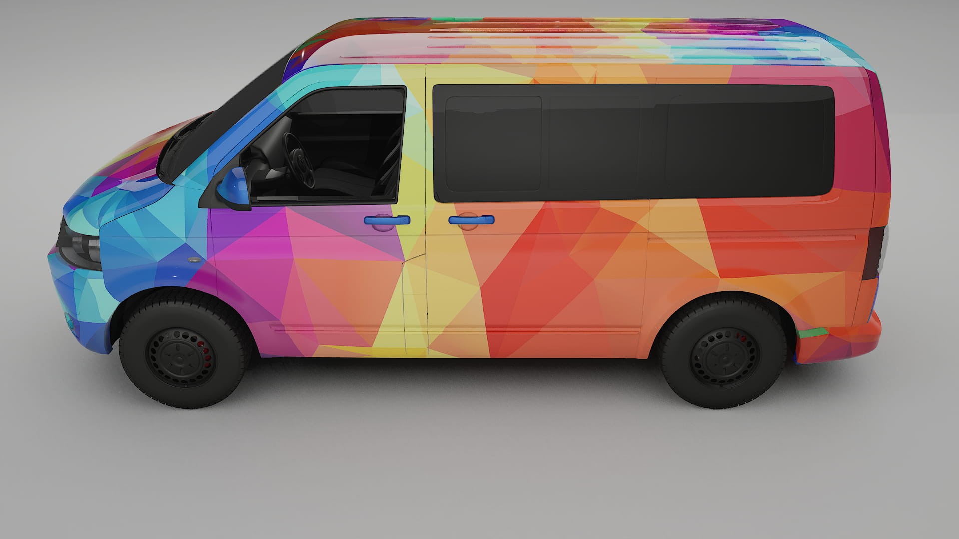 VW Transporter T5 Caravelle VECTOR VIBE – Designový Wrap PPF Fólie na auto - tisknutelný polyuretan