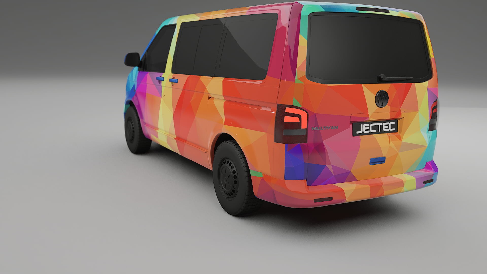 VW Transporter T5 Caravelle VECTOR VIBE – Designový Wrap PPF Fólie na auto - tisknutelný polyuretan