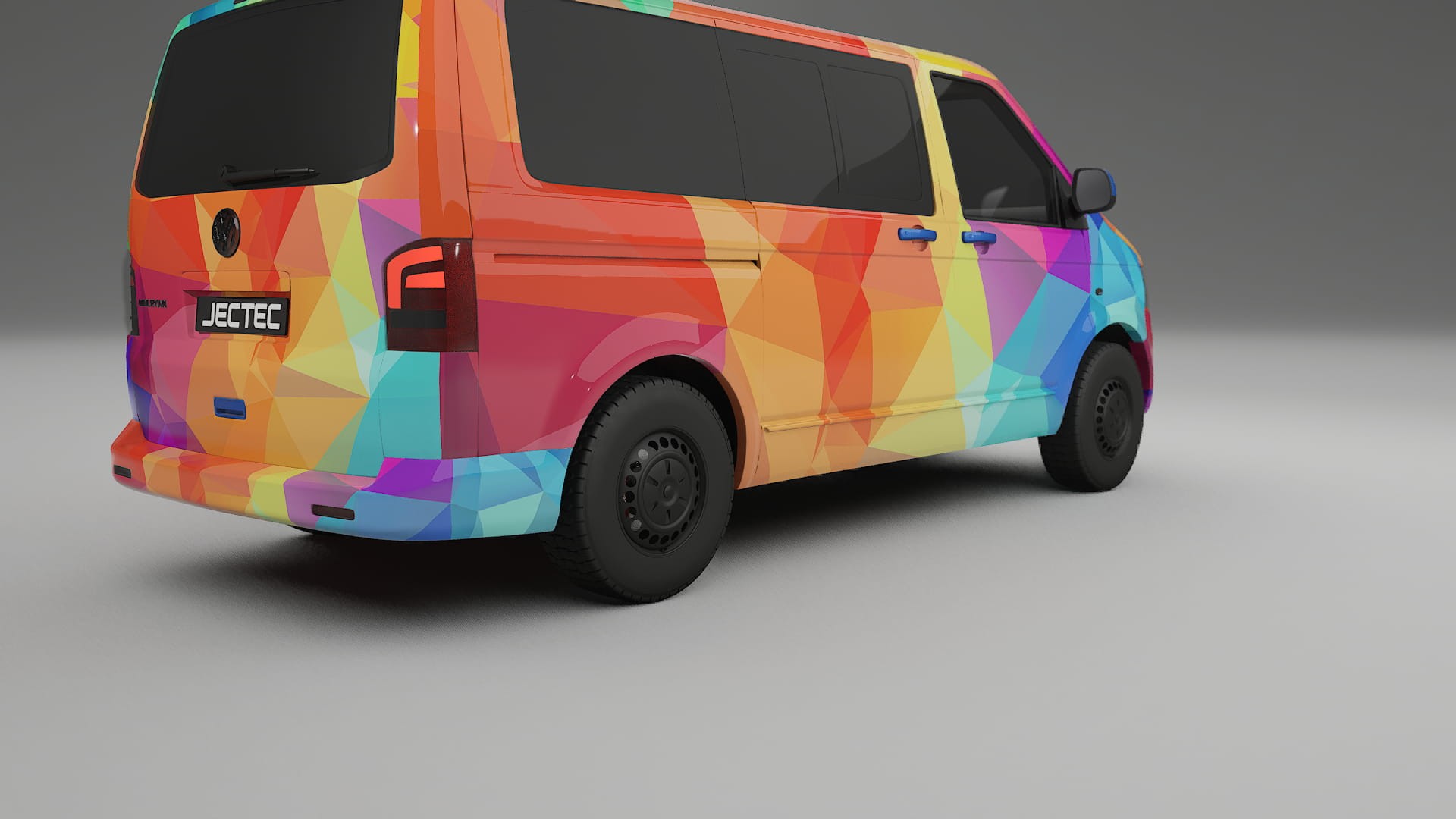 VW Transporter T5 Caravelle VECTOR VIBE – Designový Wrap PPF Fólie na auto - tisknutelný polyuretan