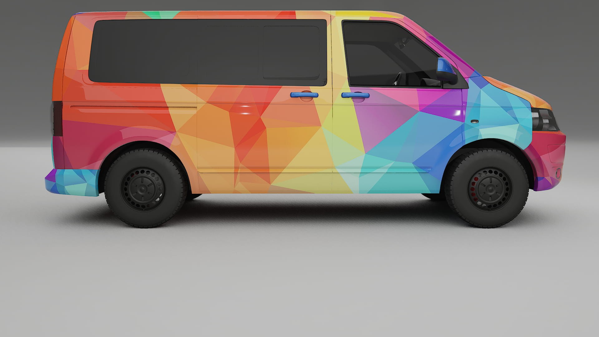 VW Transporter T5 Caravelle VECTOR VIBE – Designový Wrap PPF Fólie na auto - tisknutelný polyuretan