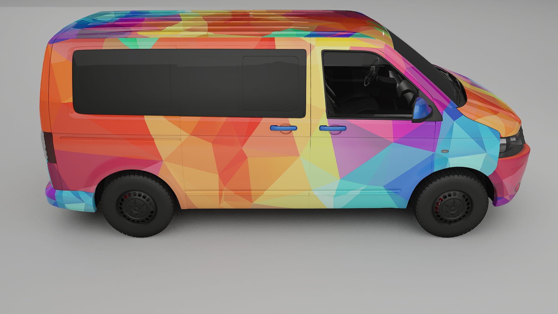 VW Transporter T5 Caravelle VECTOR VIBE – Designový Wrap PPF Fólie na auto - tisknutelný polyuretan