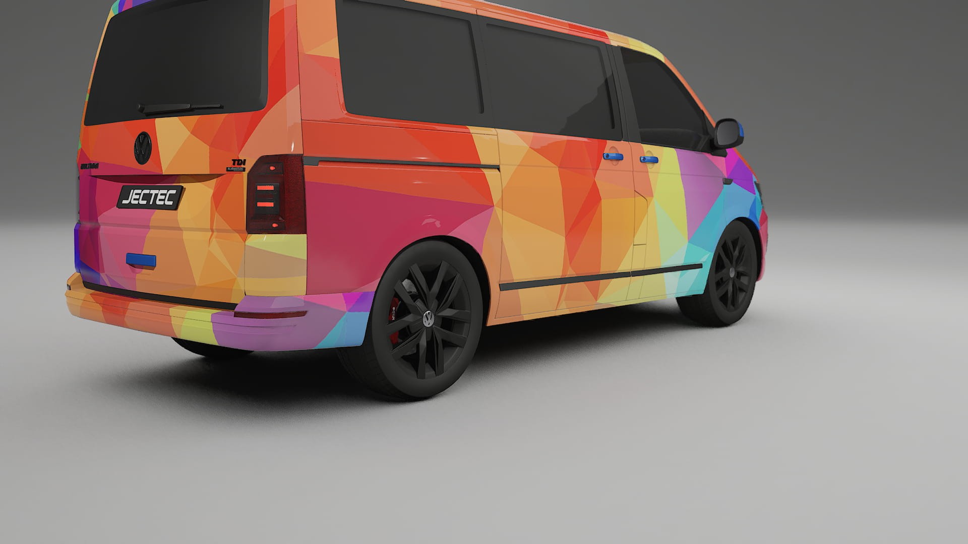 VW Transporter T6 Multivan VECTOR VIBE – Designový Wrap PPF Fólie na auto - tisknutelný polyuretan