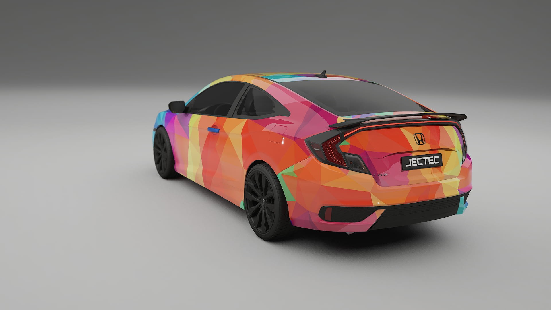 Honda Civic coupe prefacelift VECTOR VIBE – Designový Wrap PPF Fólie na auto - tisknutelný polyuretan