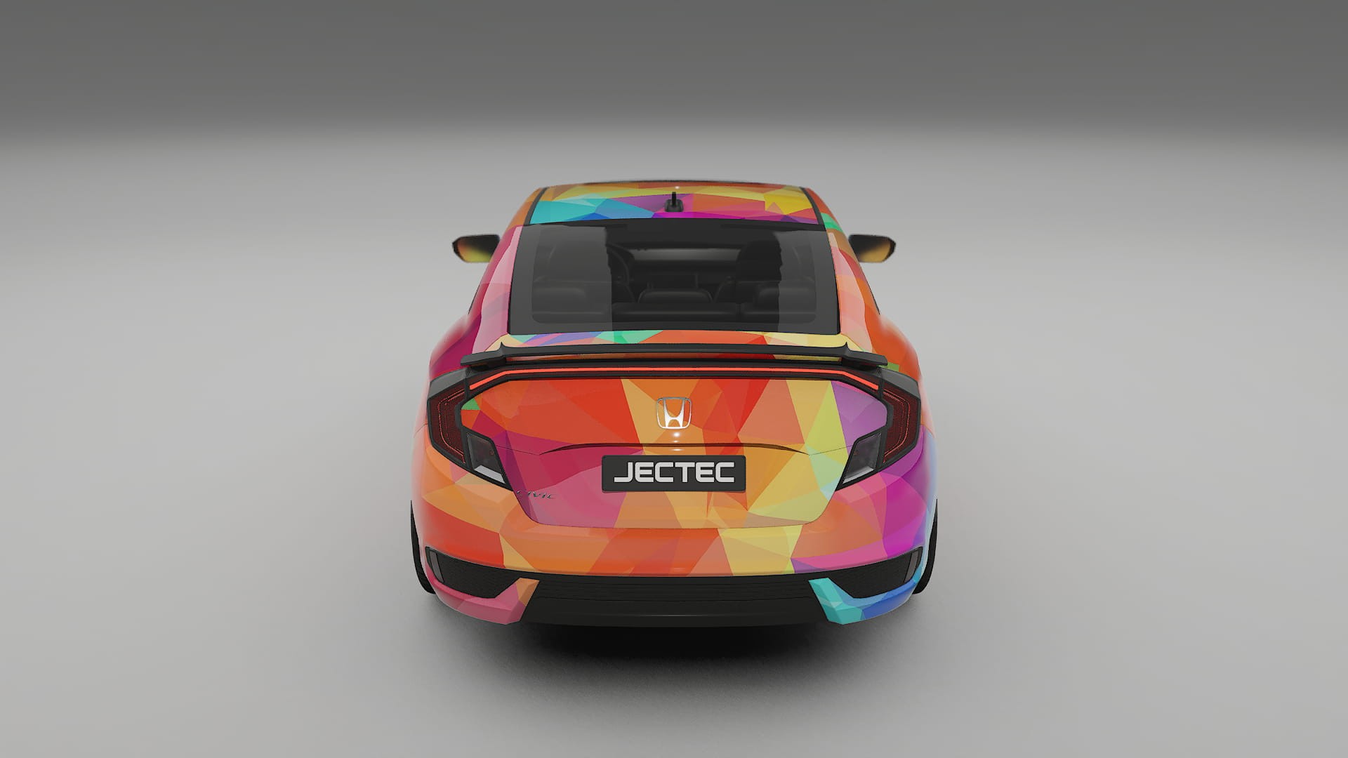 Honda Civic coupe prefacelift VECTOR VIBE – Designový Wrap PPF Fólie na auto - tisknutelný polyuretan