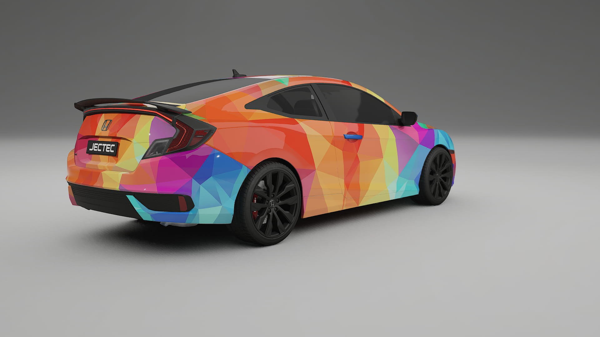 Honda Civic coupe prefacelift VECTOR VIBE – Designový Wrap PPF Fólie na auto - tisknutelný polyuretan