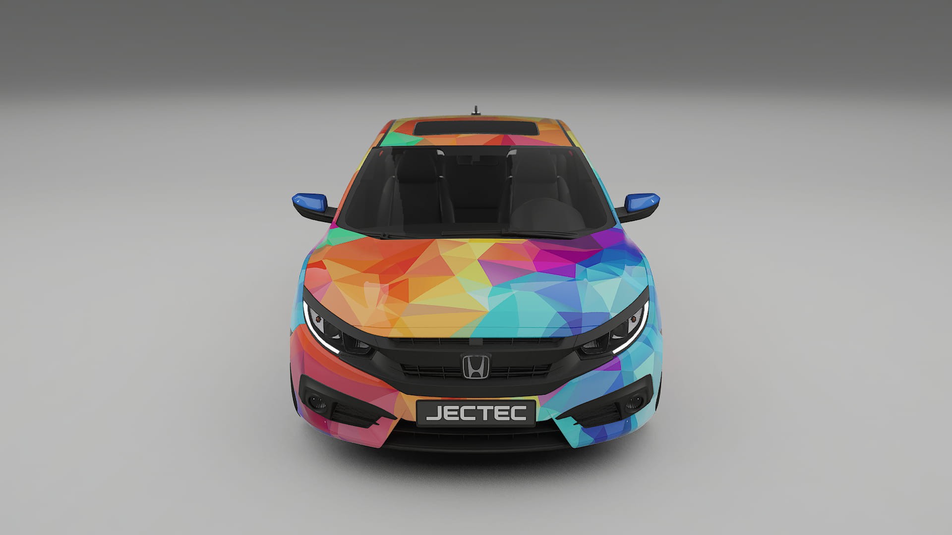 Honda Civic coupe prefacelift VECTOR VIBE – Designový Wrap PPF Fólie na auto - tisknutelný polyuretan