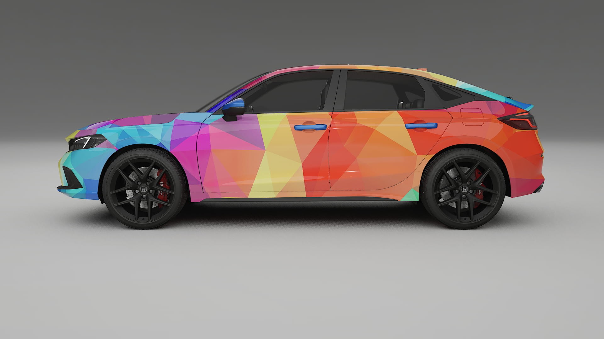 Honda Civic hatchback VECTOR VIBE – Designový Wrap PPF Fólie na auto - tisknutelný polyuretan
