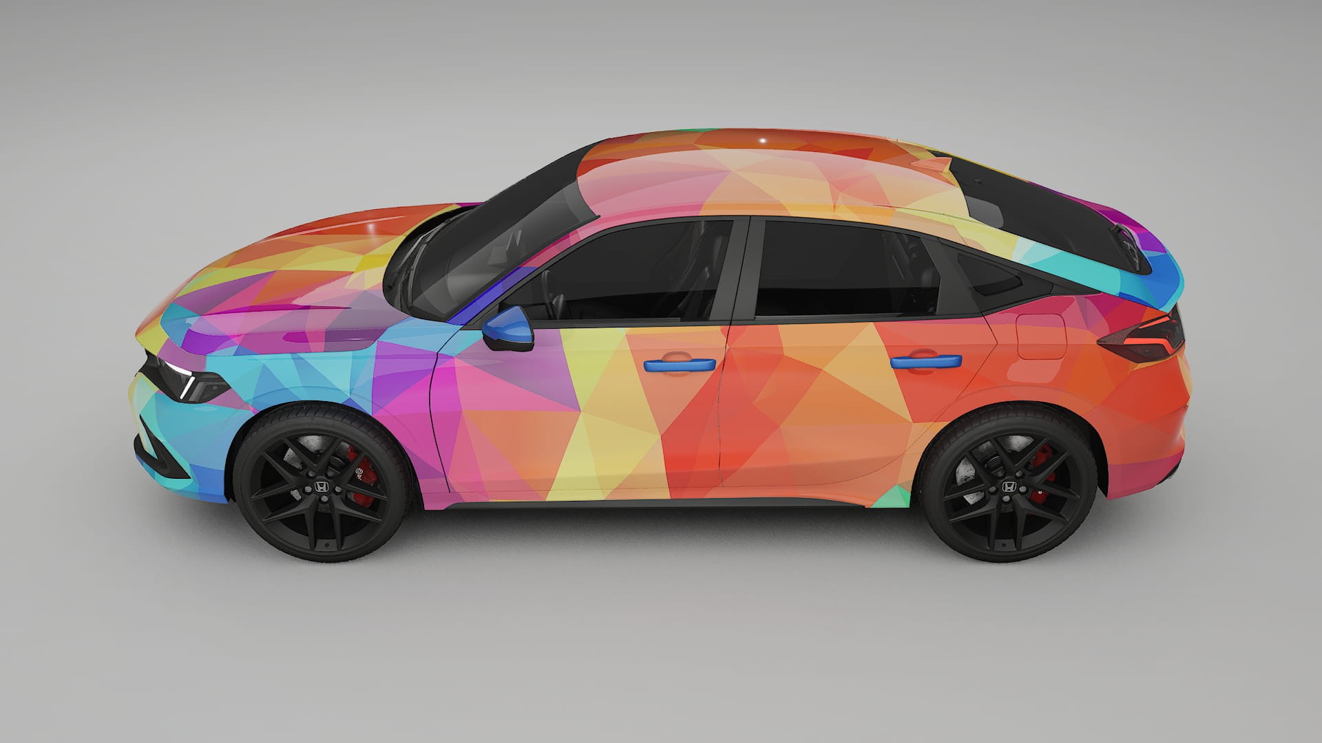 Honda Civic hatchback VECTOR VIBE – Designový Wrap PPF Fólie na auto - tisknutelný polyuretan