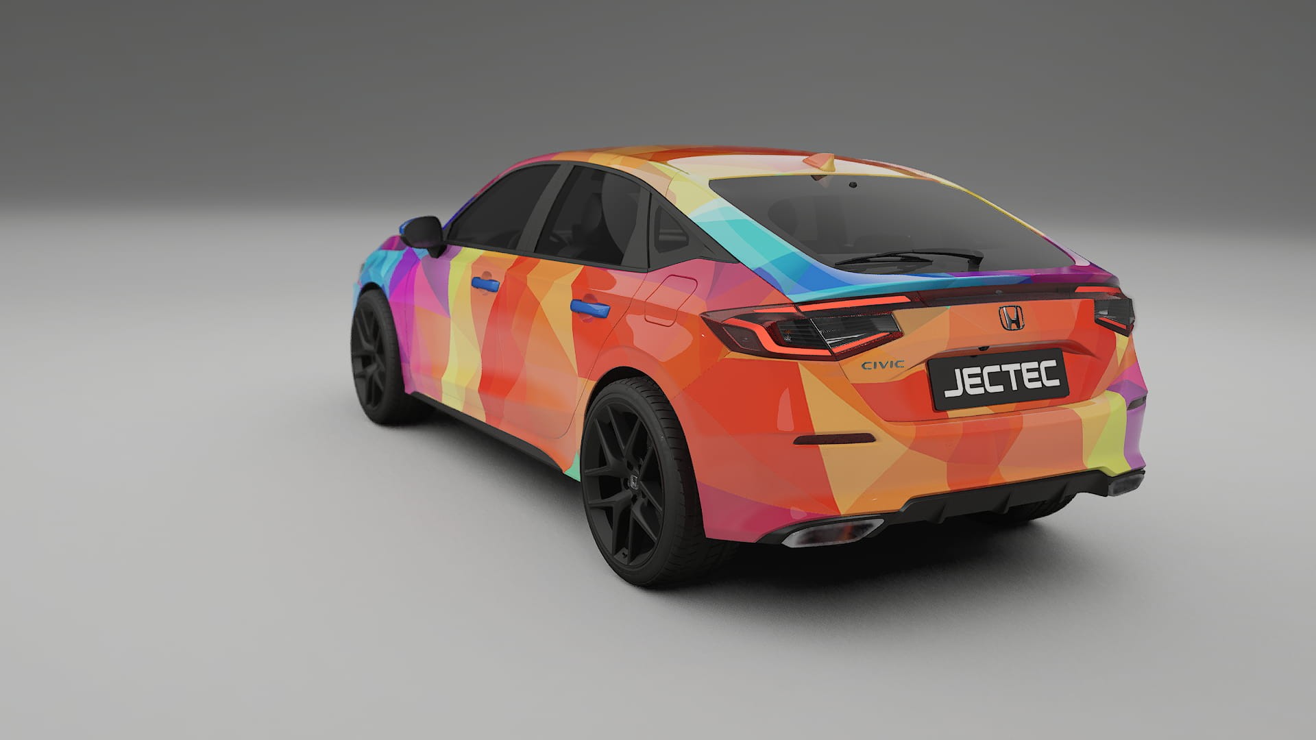 Honda Civic hatchback VECTOR VIBE – Designový Wrap PPF Fólie na auto - tisknutelný polyuretan