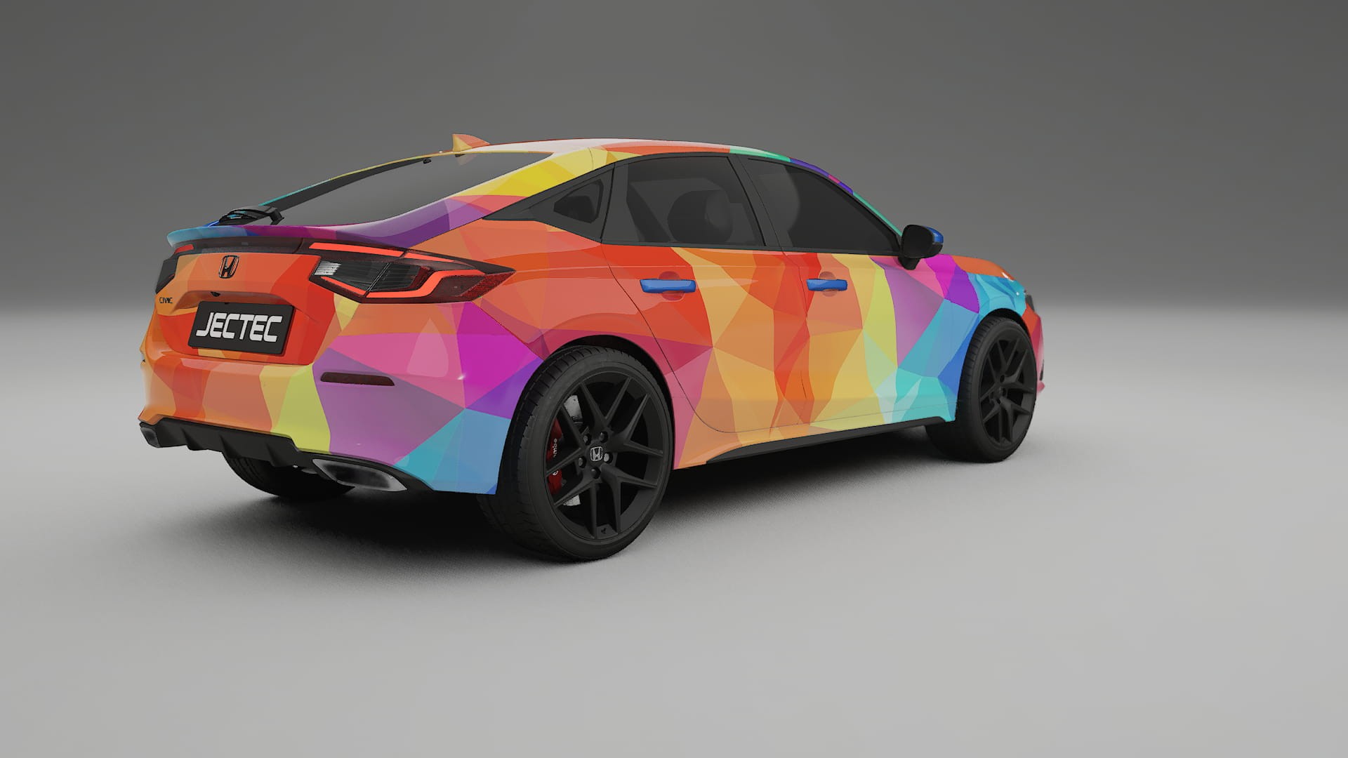 Honda Civic hatchback VECTOR VIBE – Designový Wrap PPF Fólie na auto - tisknutelný polyuretan
