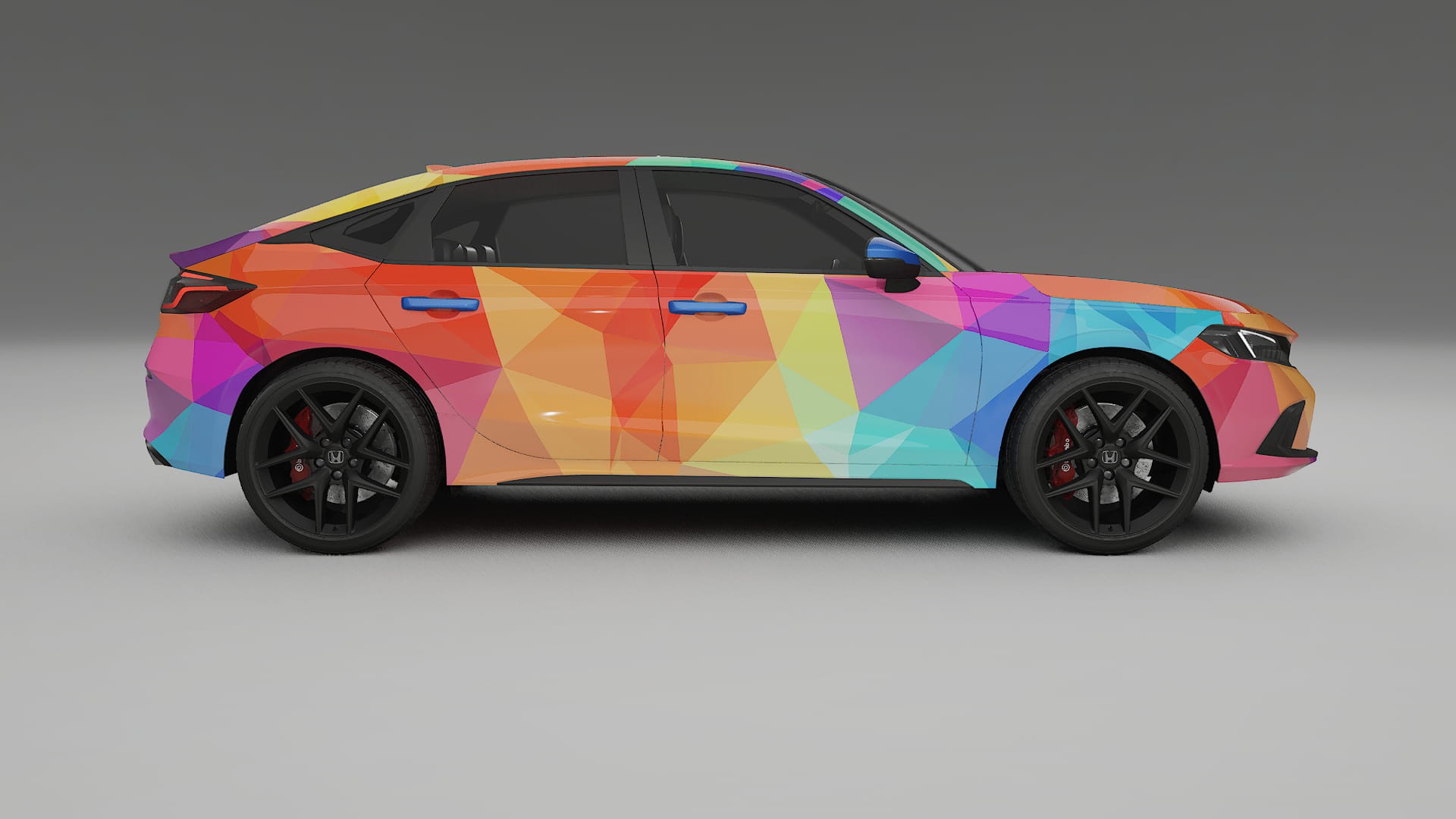 Honda Civic hatchback VECTOR VIBE – Designový Wrap PPF Fólie na auto - tisknutelný polyuretan