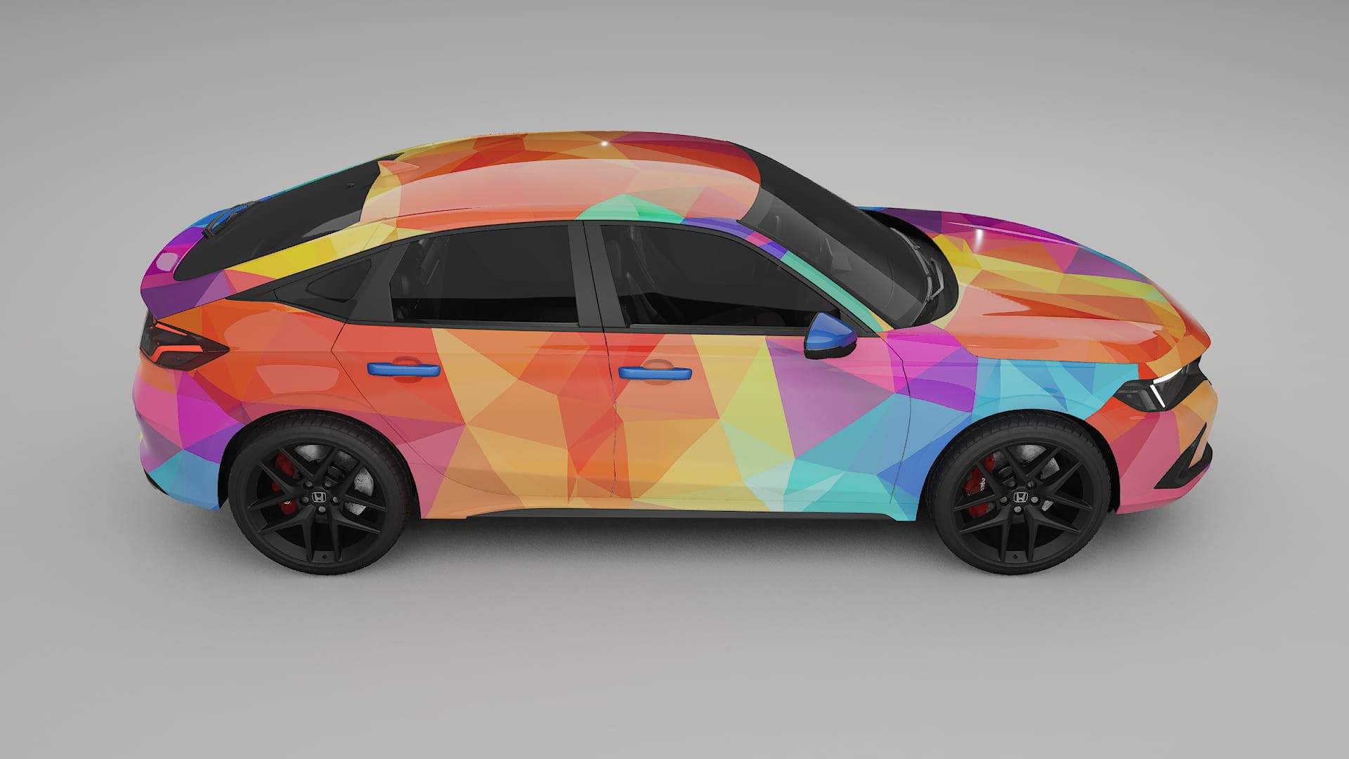 Honda Civic hatchback VECTOR VIBE – Designový Wrap PPF Fólie na auto - tisknutelný polyuretan