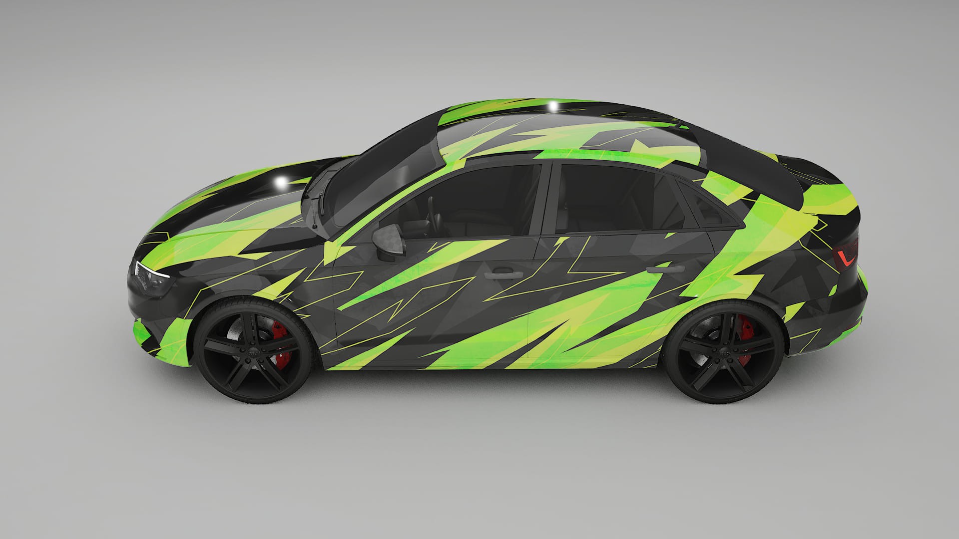 Audi A3 8V sedan prefacelift NINJA TURTLES – Designový Wrap PPF Fólie na auto - tisknutelný polyuretan