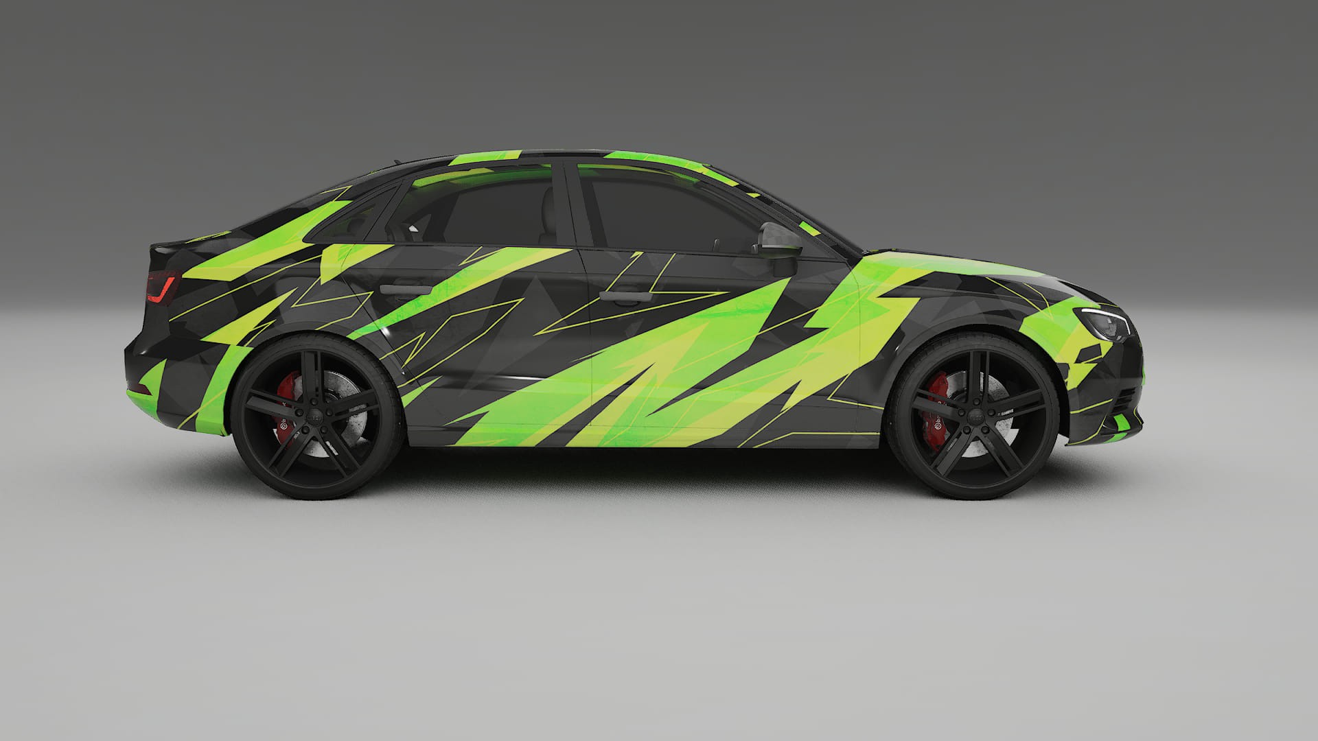 Audi A3 8V sedan prefacelift NINJA TURTLES – Designový Wrap PPF Fólie na auto - tisknutelný polyuretan