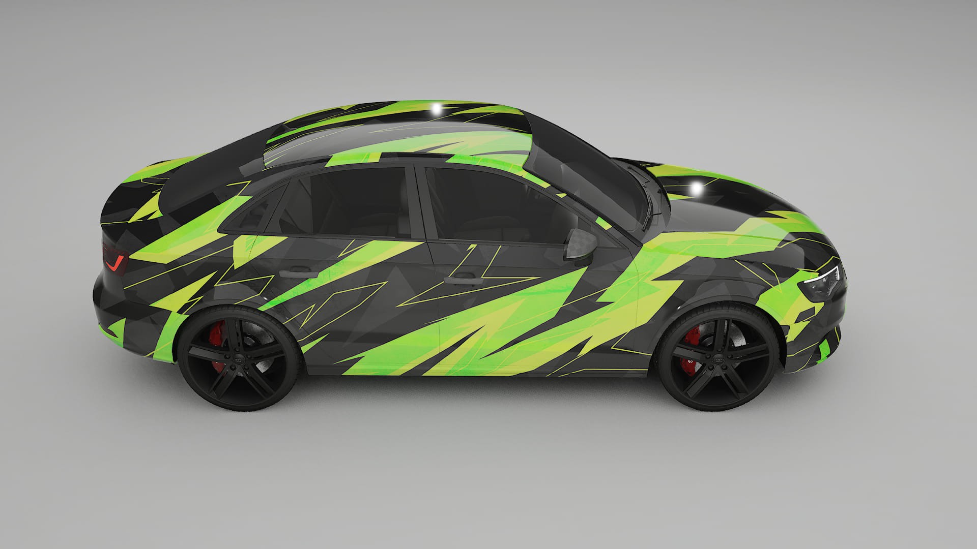 Audi A3 8V sedan prefacelift NINJA TURTLES – Designový Wrap PPF Fólie na auto - tisknutelný polyuretan