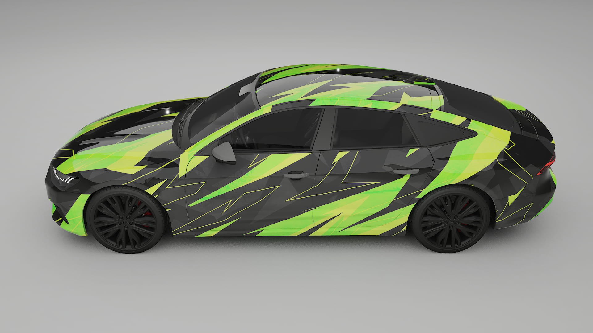 Audi A7 C8 Sportback prefacelift NINJA TURTLES – Designový Wrap PPF Fólie na auto - tisknutelný polyuretan