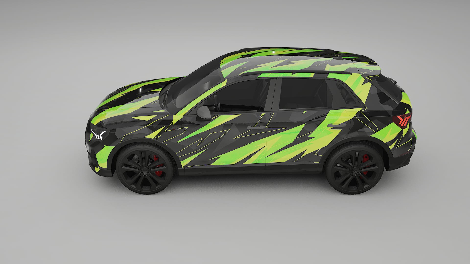 Audi Q3 S-Line F3 NINJA TURTLES – Designový Wrap PPF Fólie na auto - tisknutelný polyuretan