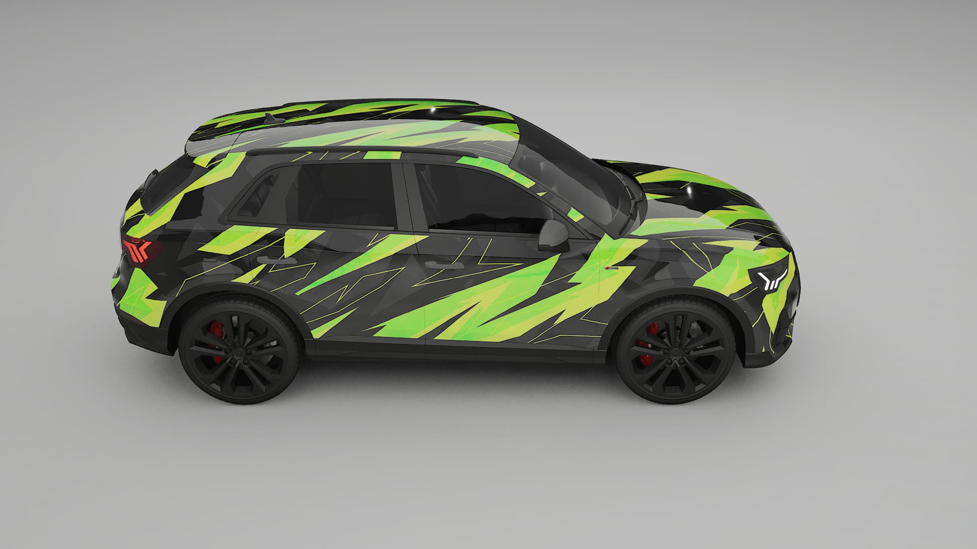 Audi Q3 S-Line F3 NINJA TURTLES – Designový Wrap PPF Fólie na auto - tisknutelný polyuretan